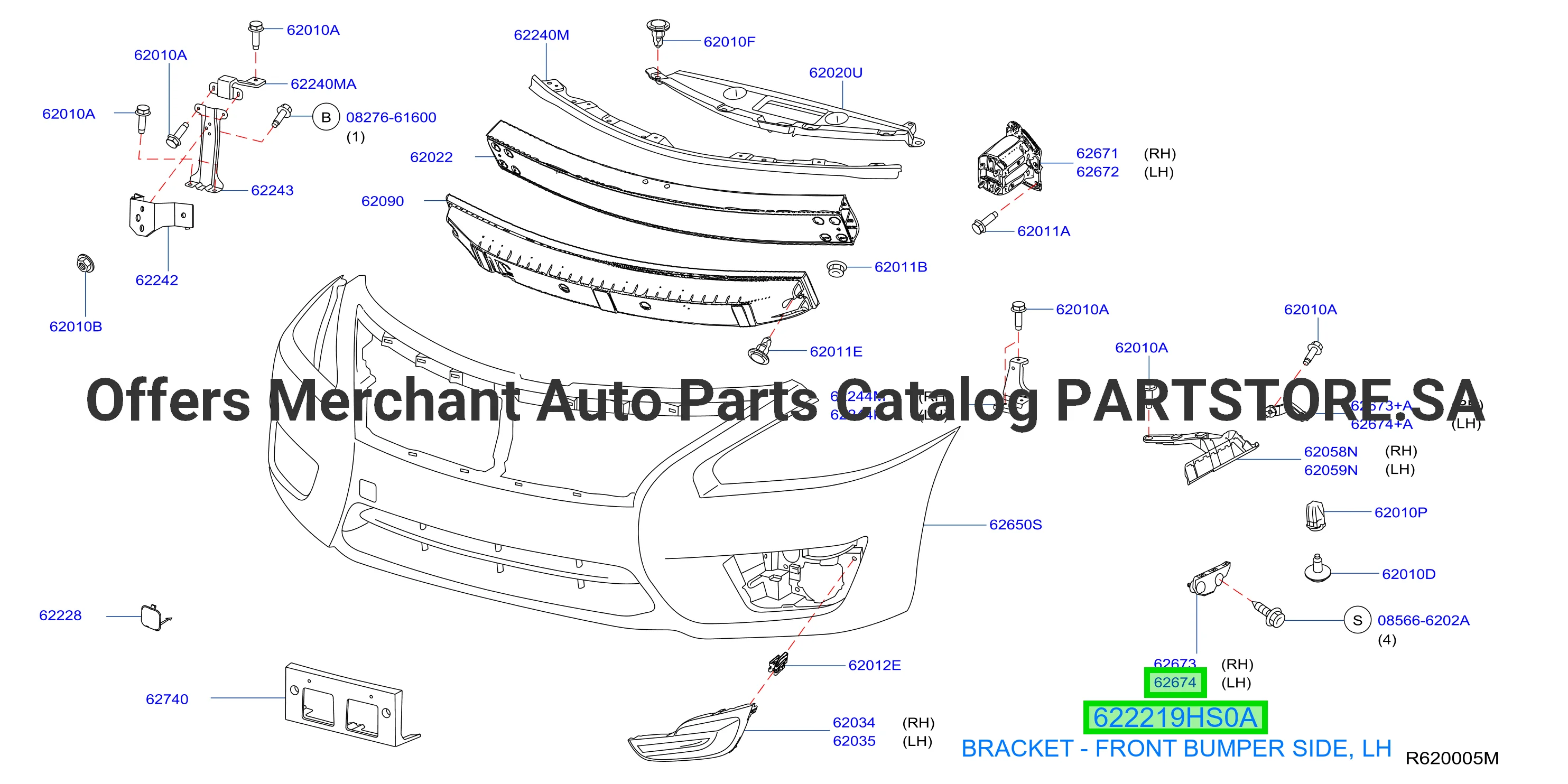 BRACKET - FRONT BUMPER SIDE, LH