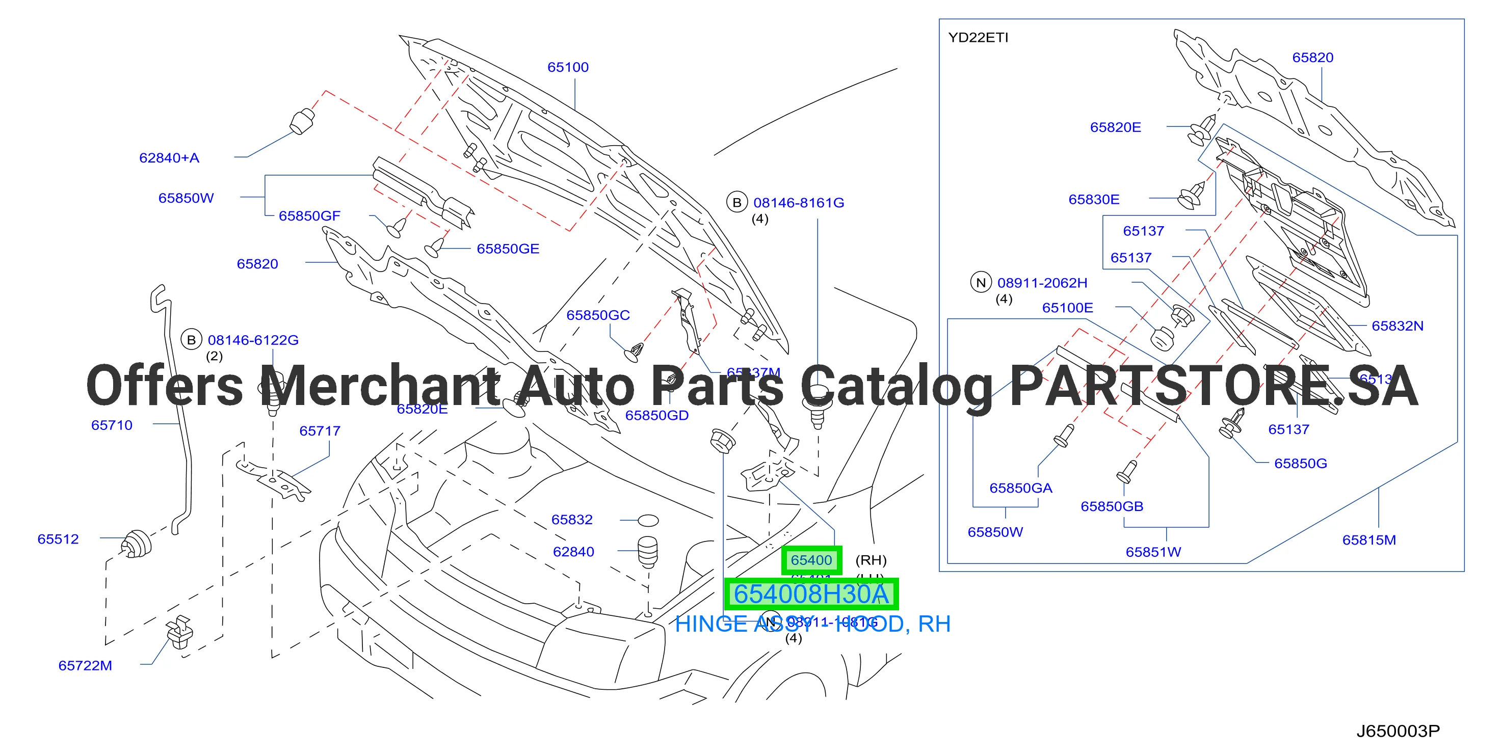 HINGE ASSY - HOOD, RH