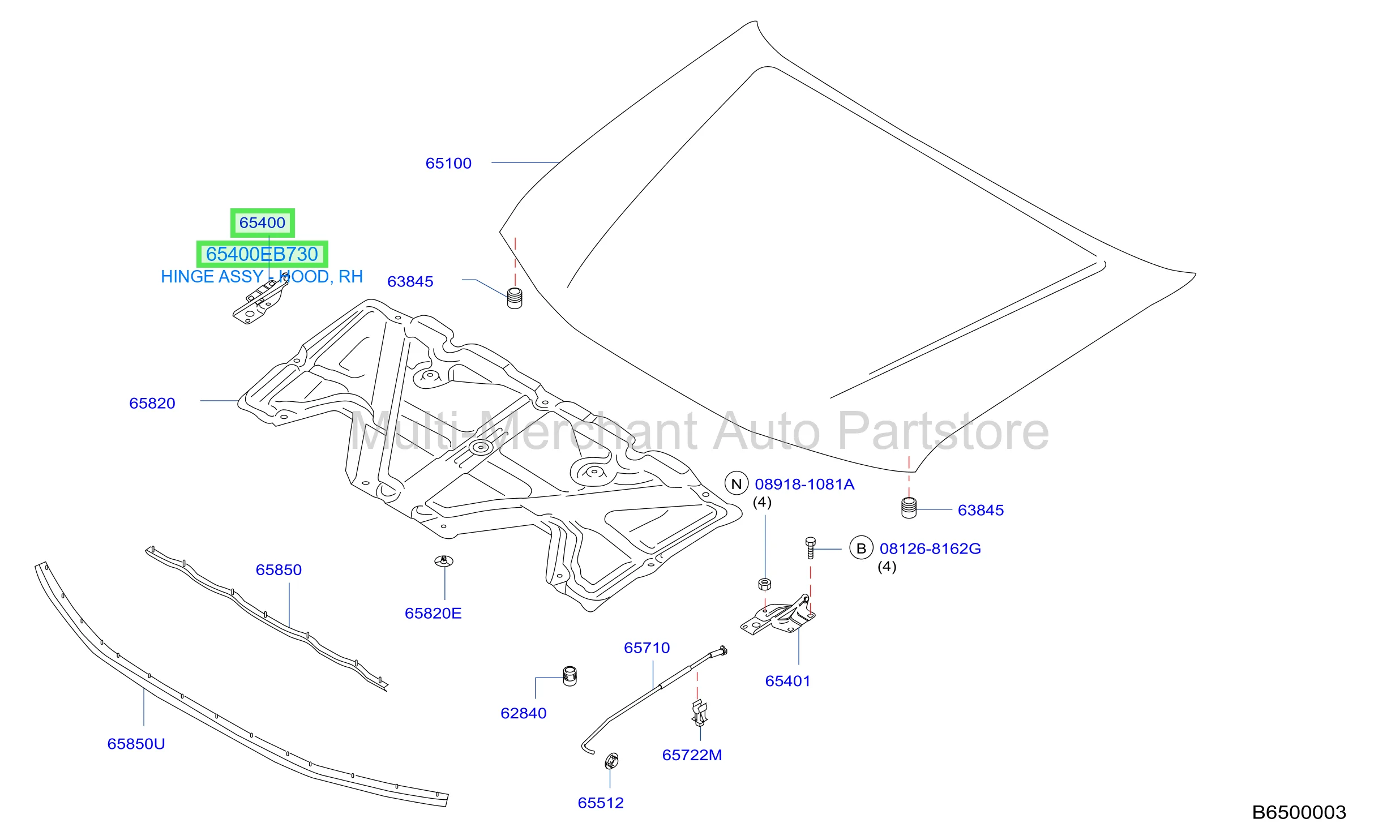 HINGE ASSY - HOOD, RH