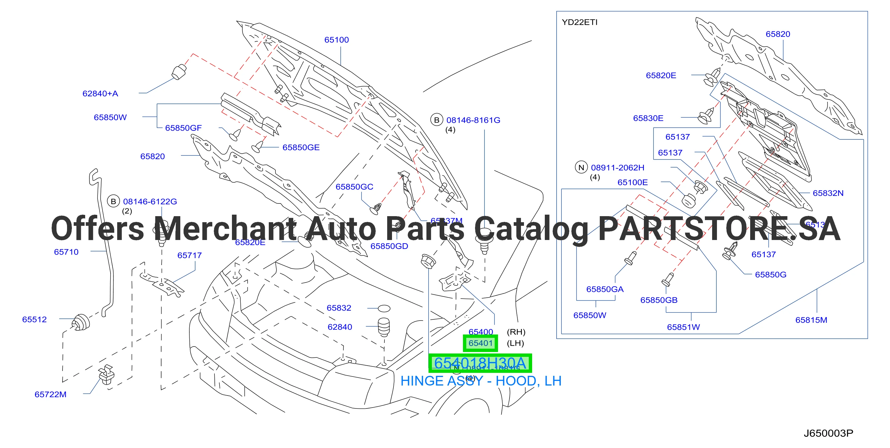 HINGE ASSY - HOOD, LH