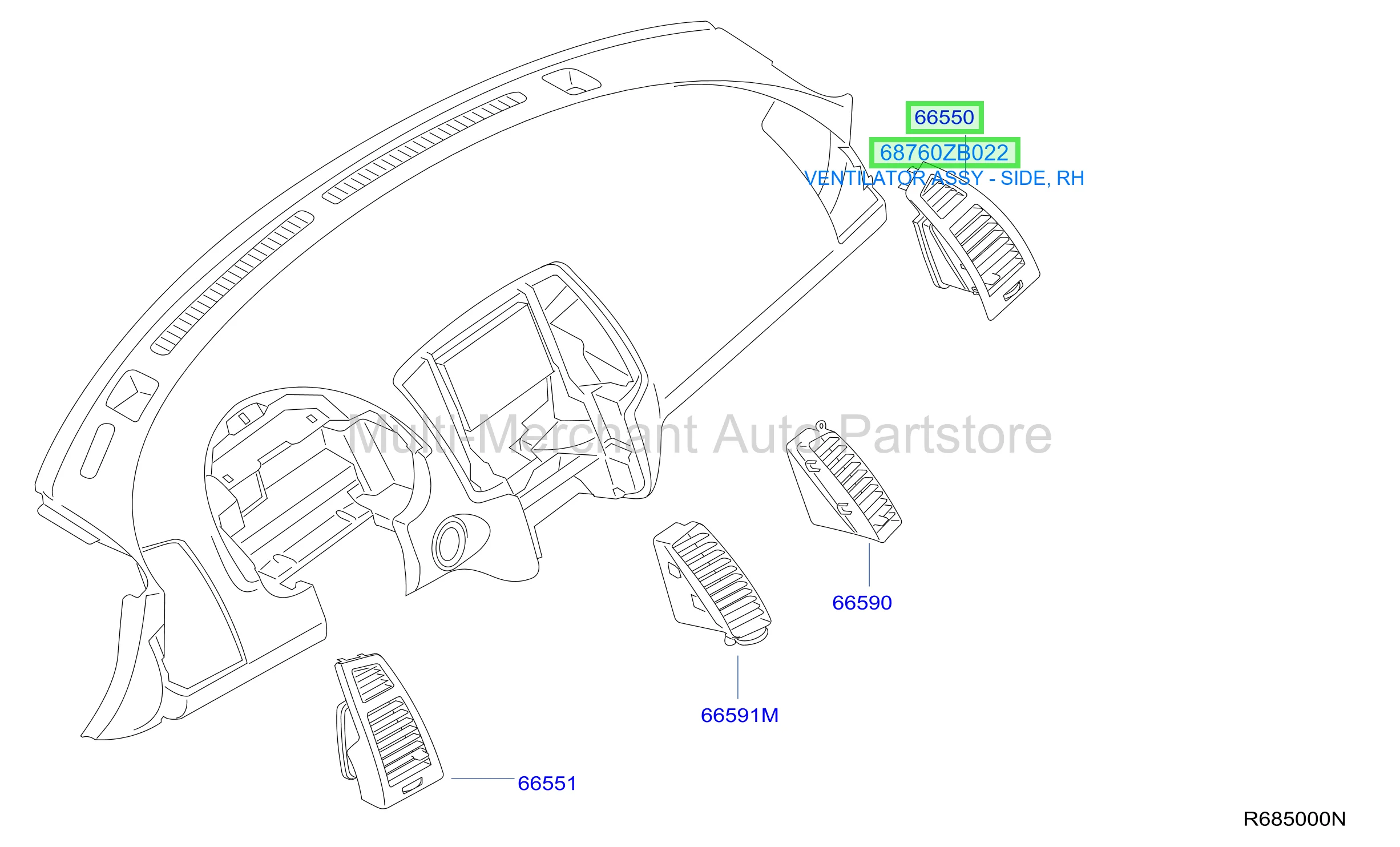 VENTILATOR ASSY - SIDE, RH