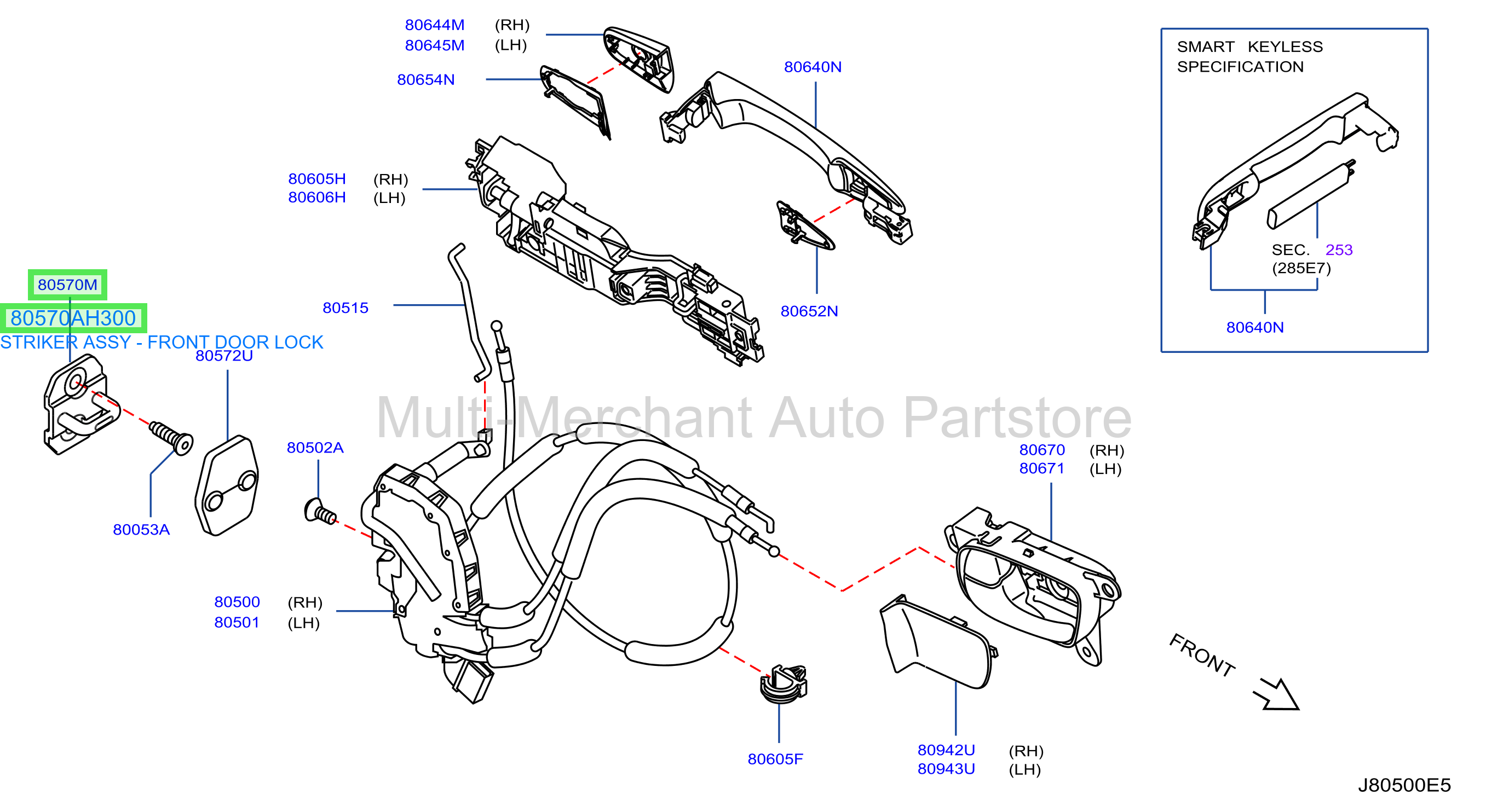 STRIKER ASSY - FRONT DOOR LOCK