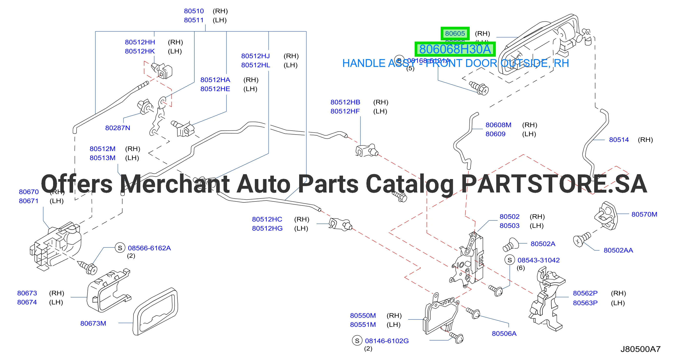 HANDLE ASSY - FRONT DOOR OUTSIDE, RH