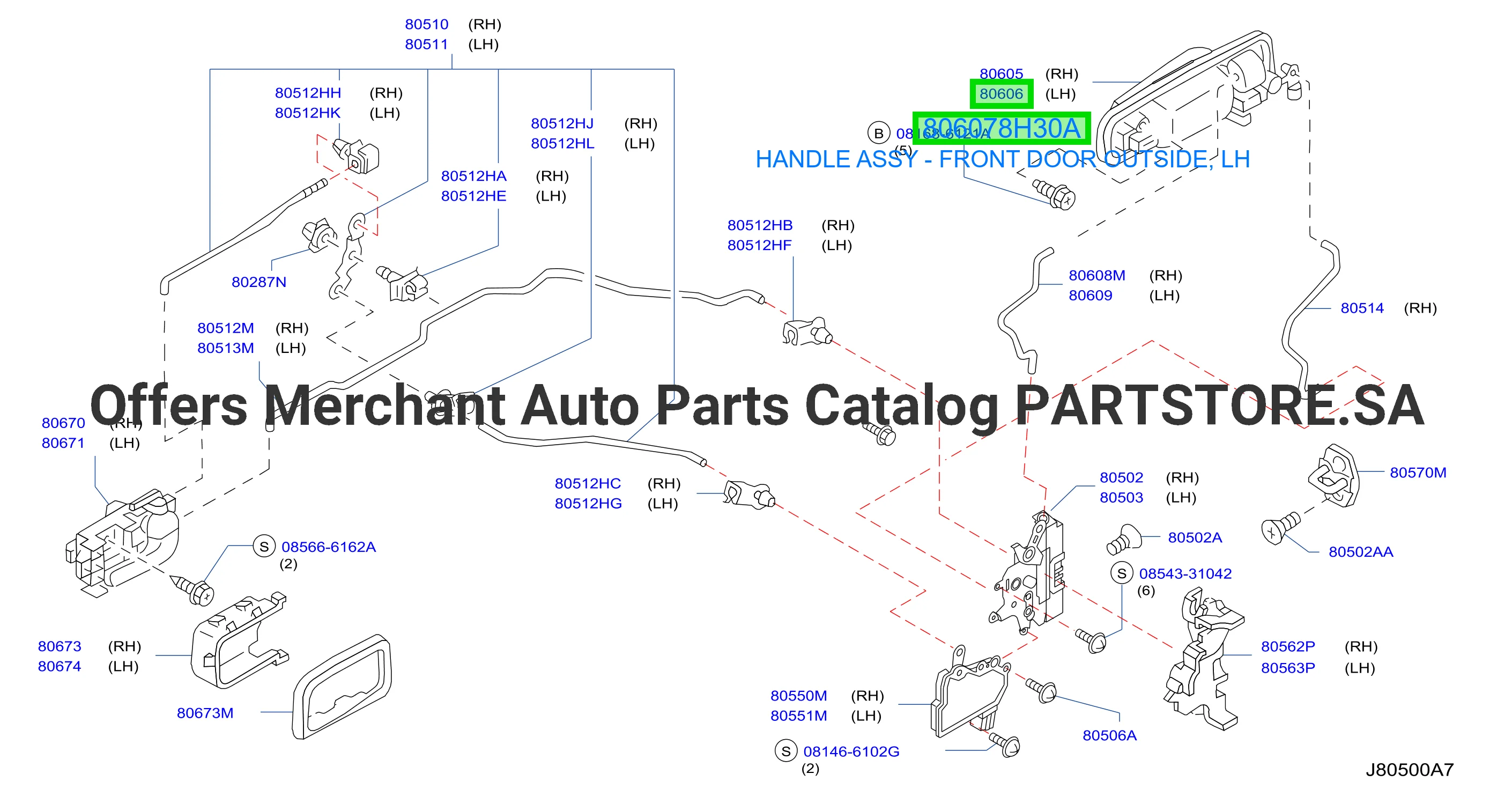 HANDLE ASSY - FRONT DOOR OUTSIDE, LH
