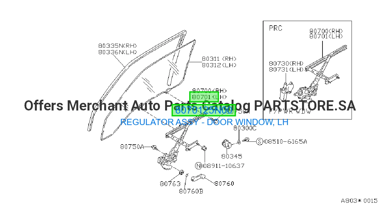 REGULATOR ASSY - DOOR WINDOW, LH