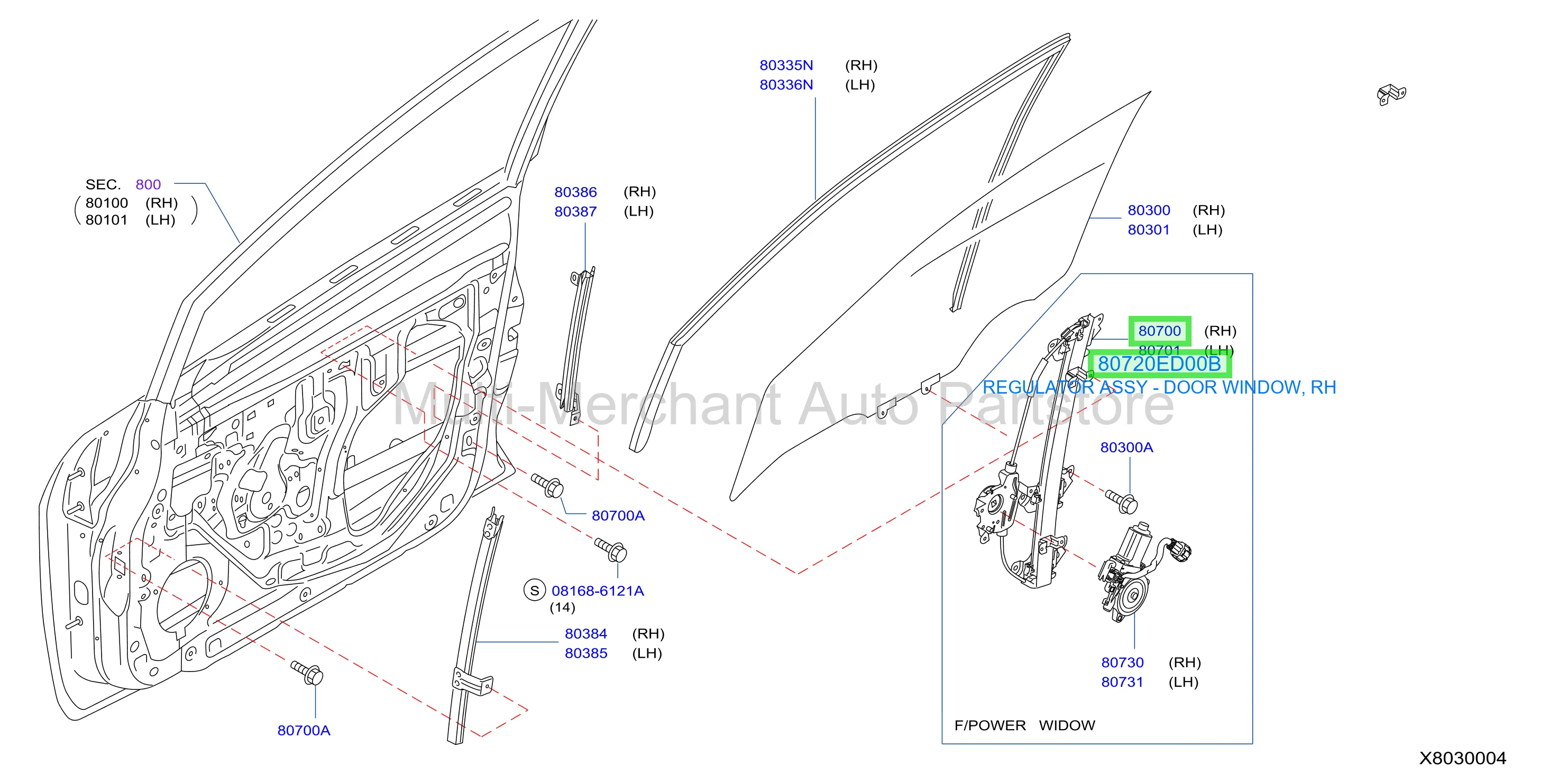 REGULATOR ASSY - DOOR WINDOW, RH