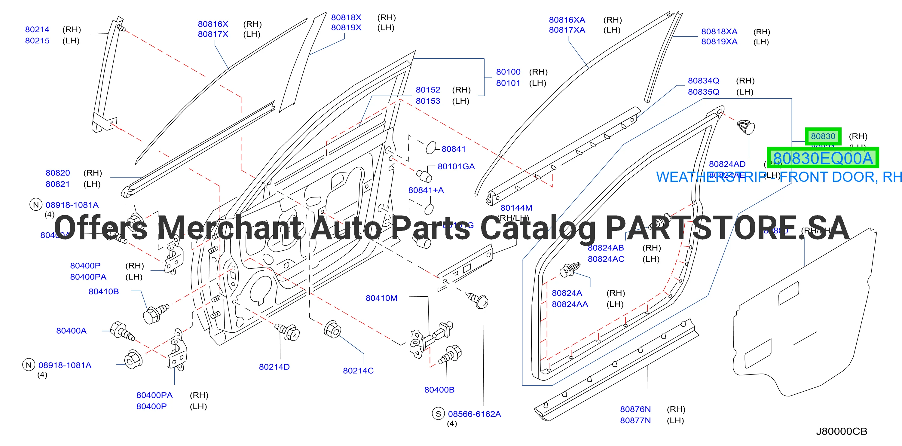 WEATHERSTRIP - FRONT DOOR, RH