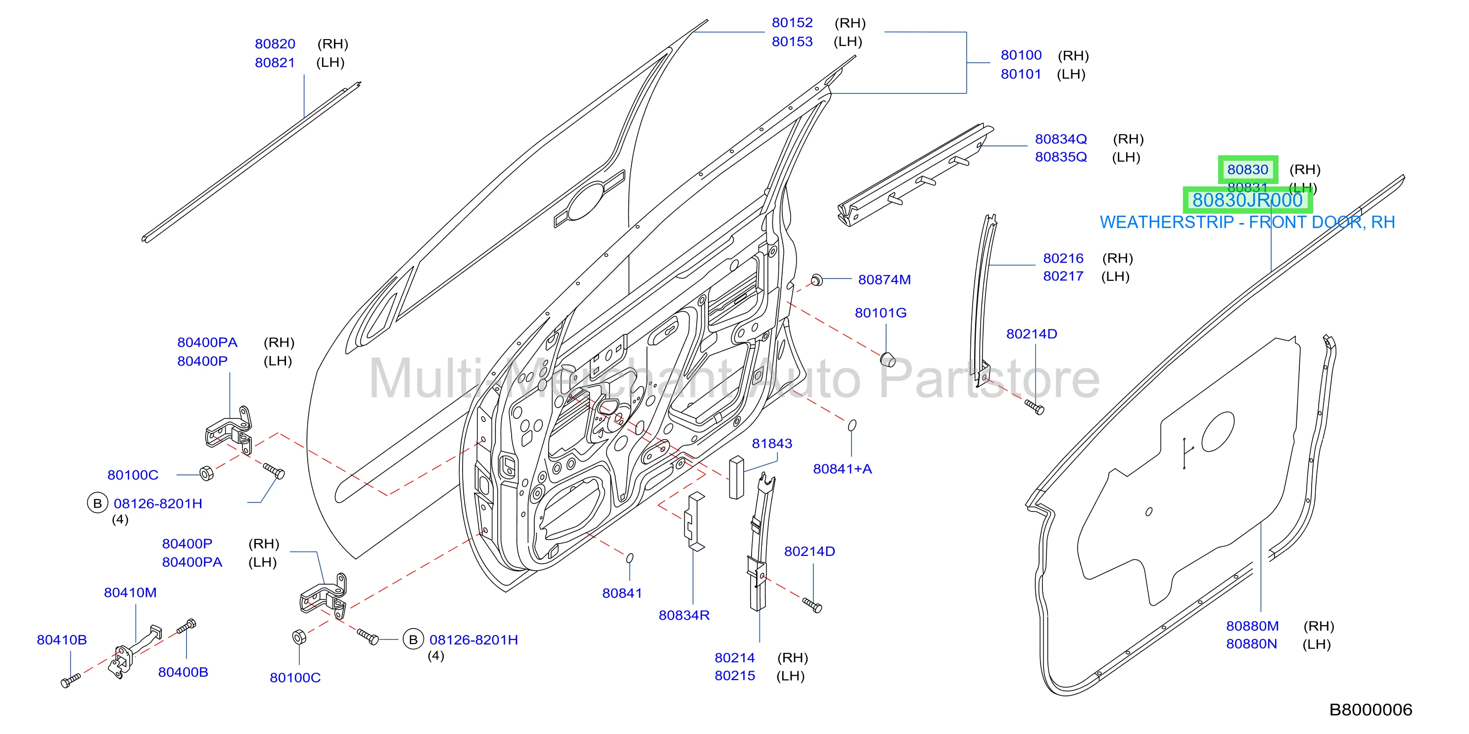 WEATHERSTRIP - FRONT DOOR, RH