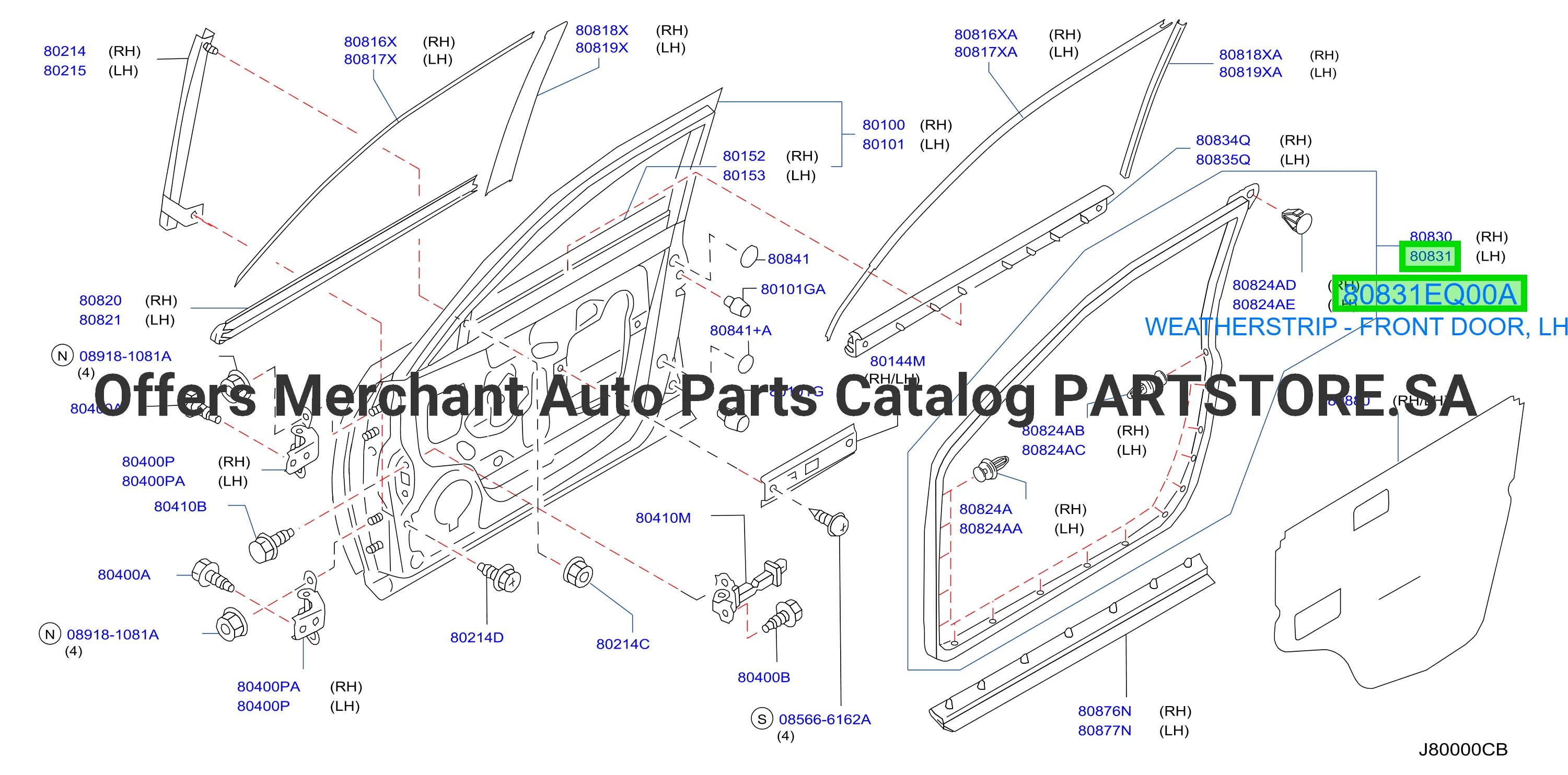 WEATHERSTRIP - FRONT DOOR, LH