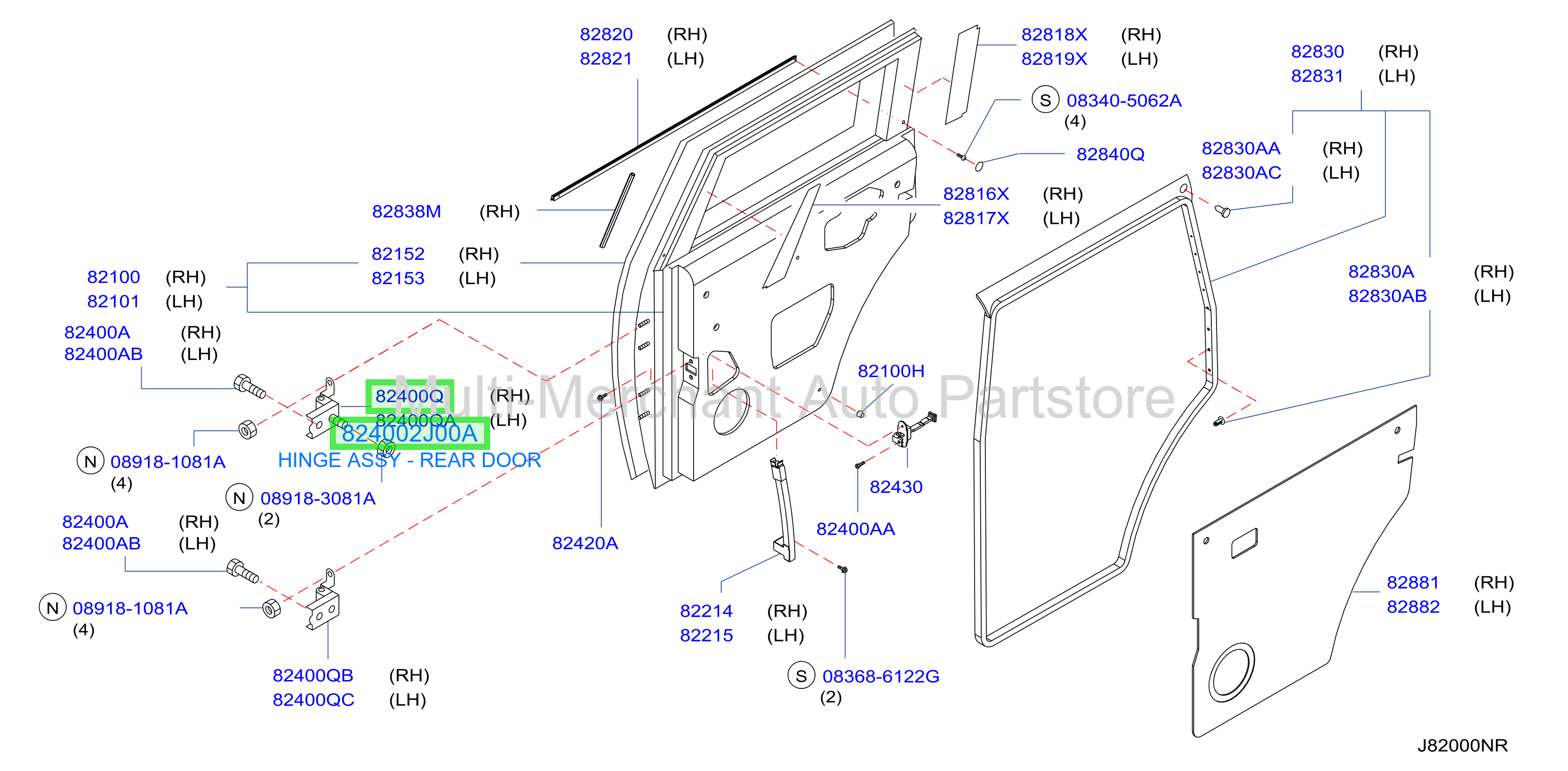HINGE ASSY - REAR DOOR
