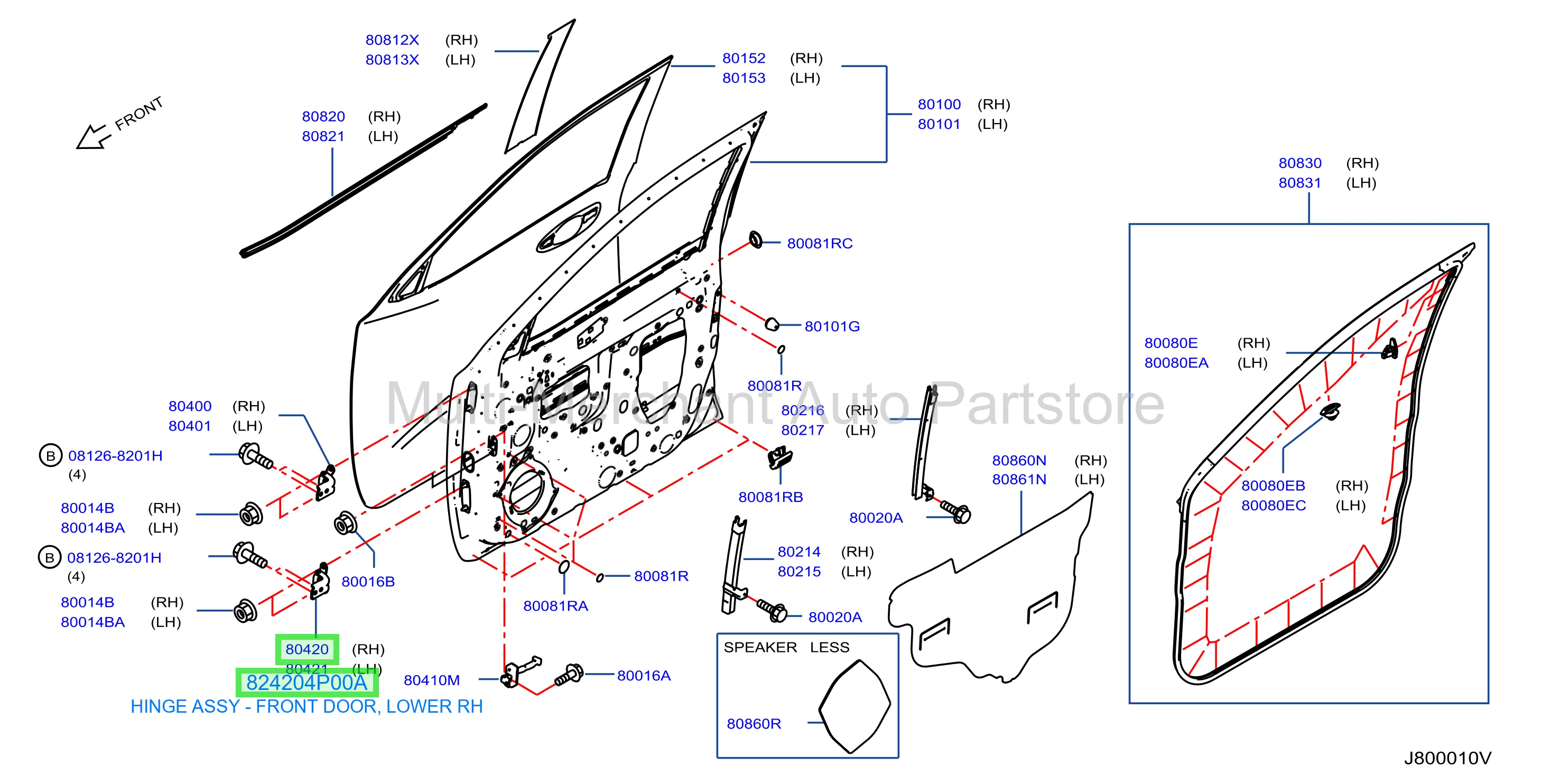 HINGE ASSY - FRONT DOOR, UPPER LH