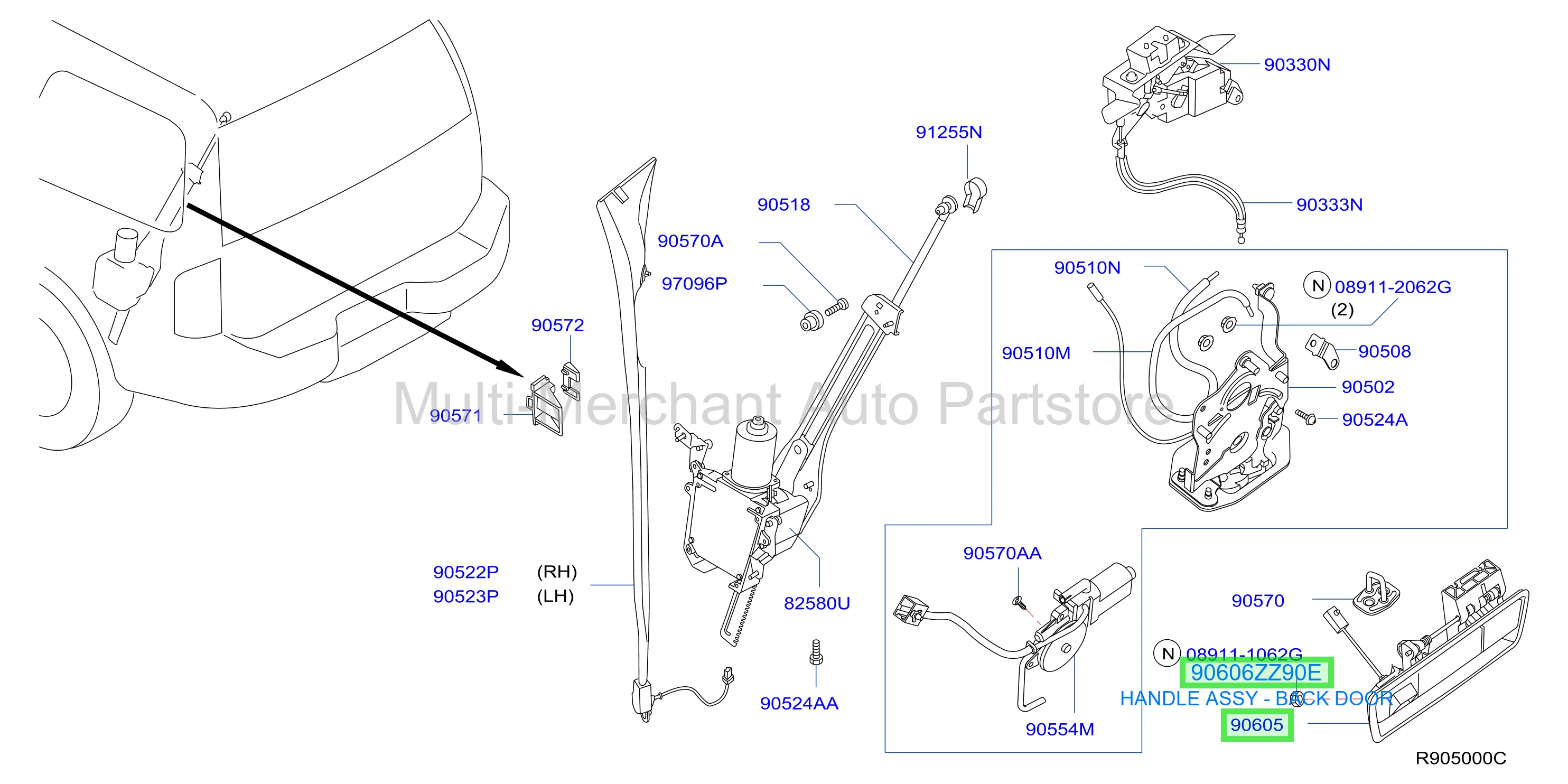 HANDLE ASSY - BACK DOOR