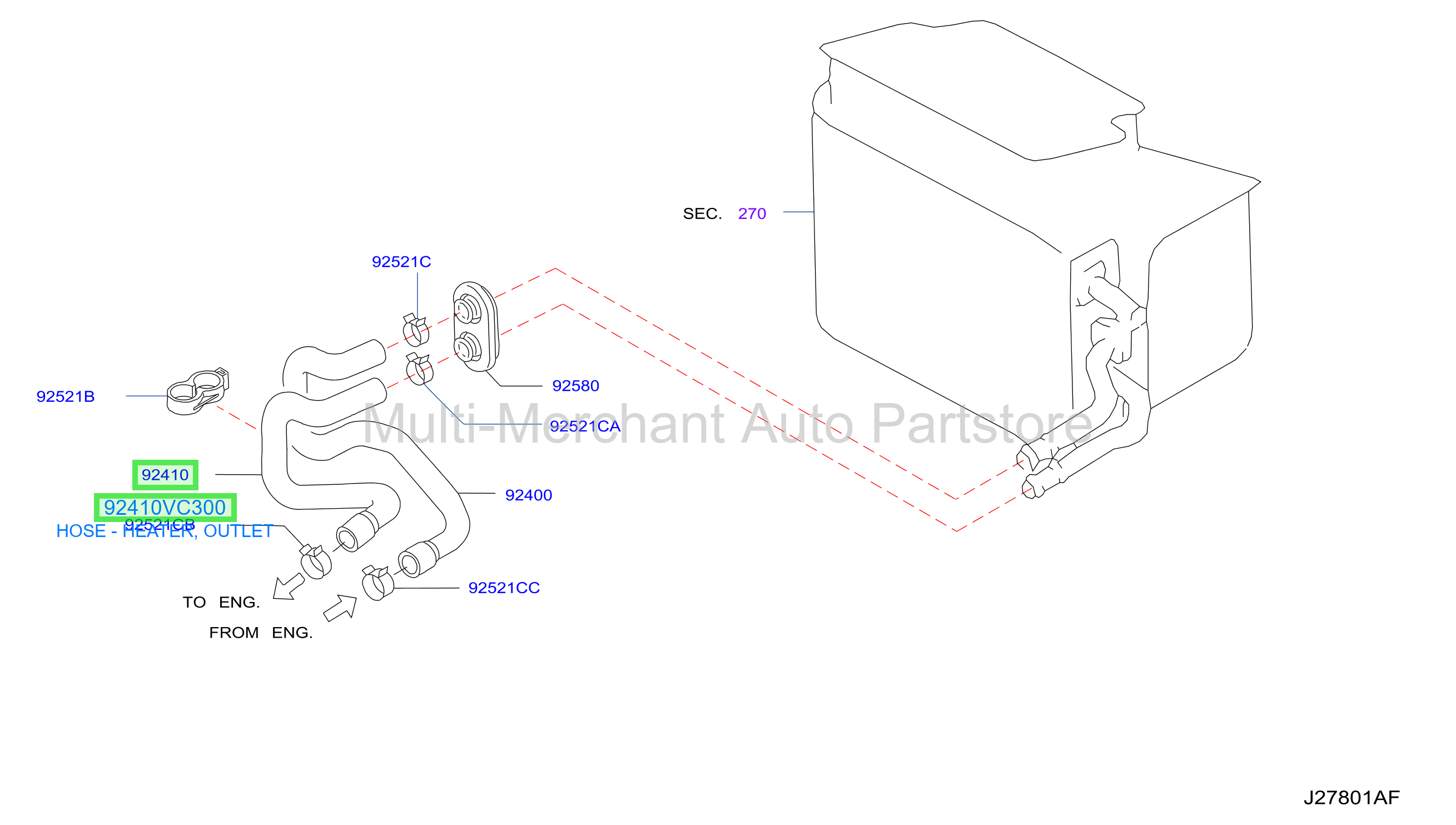 HOSE - HEATER, OUTLET
