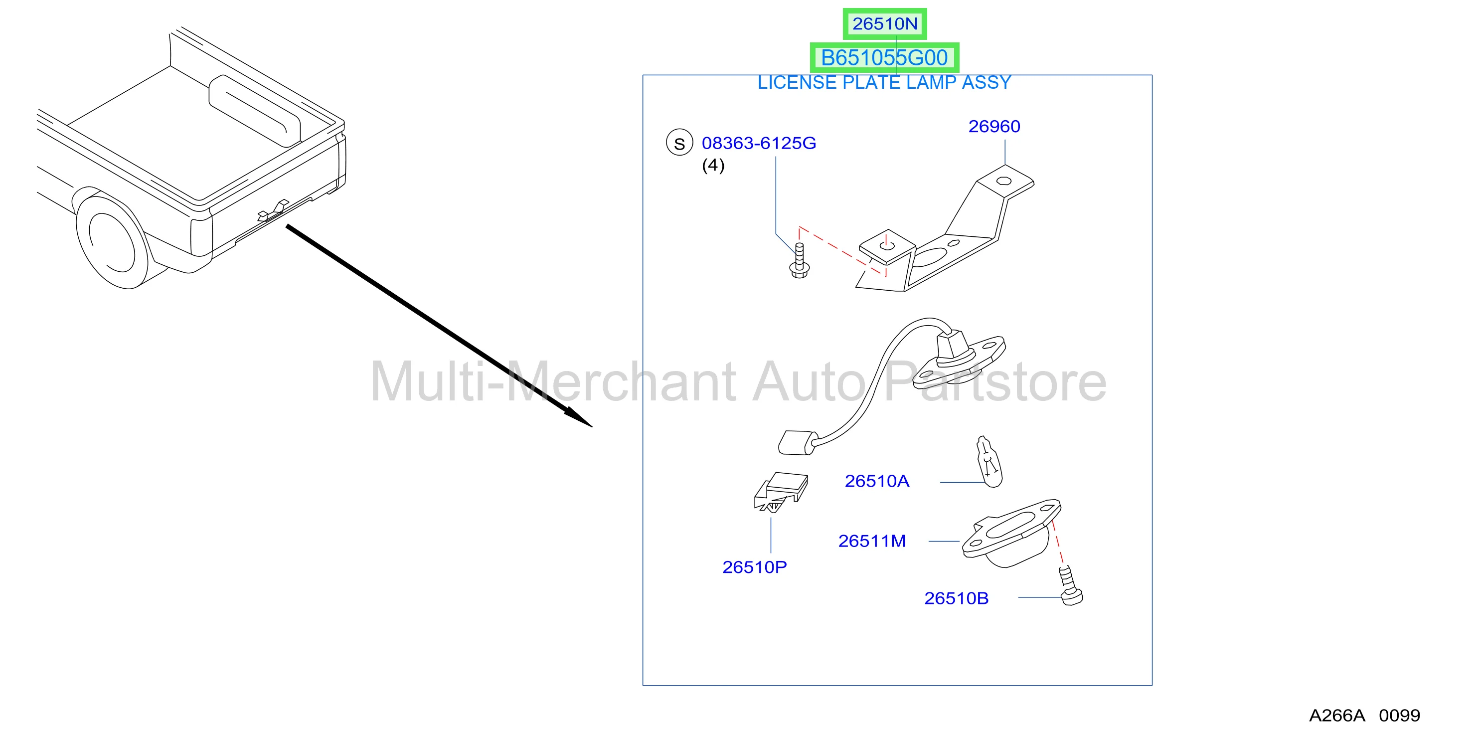 LICENSE PLATE LAMP ASSY - RH