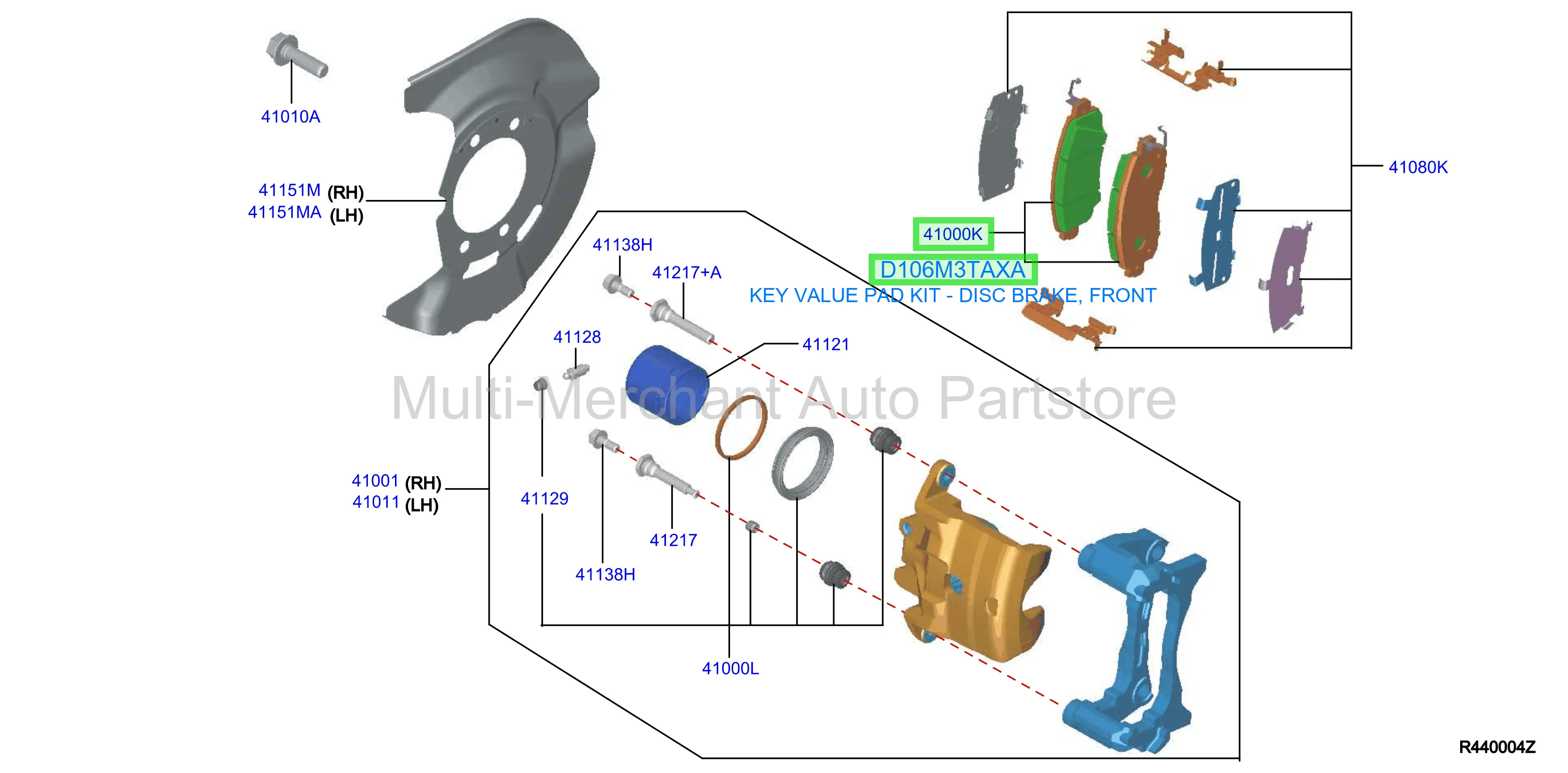 KEY VALUE PAD KIT - DISC BRAKE, FRONT