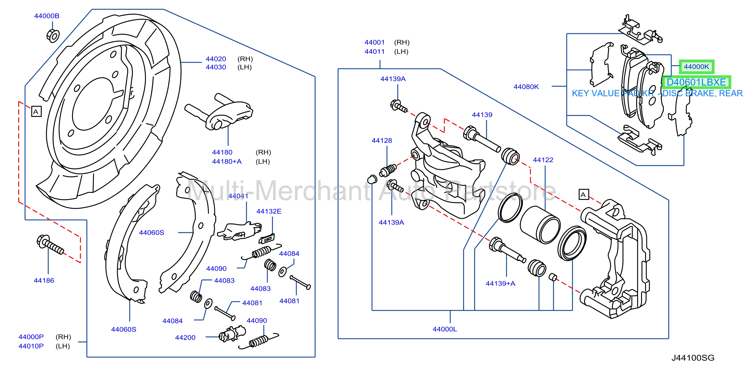 KEY VALUE PAD KIT - DISC BRAKE, REAR