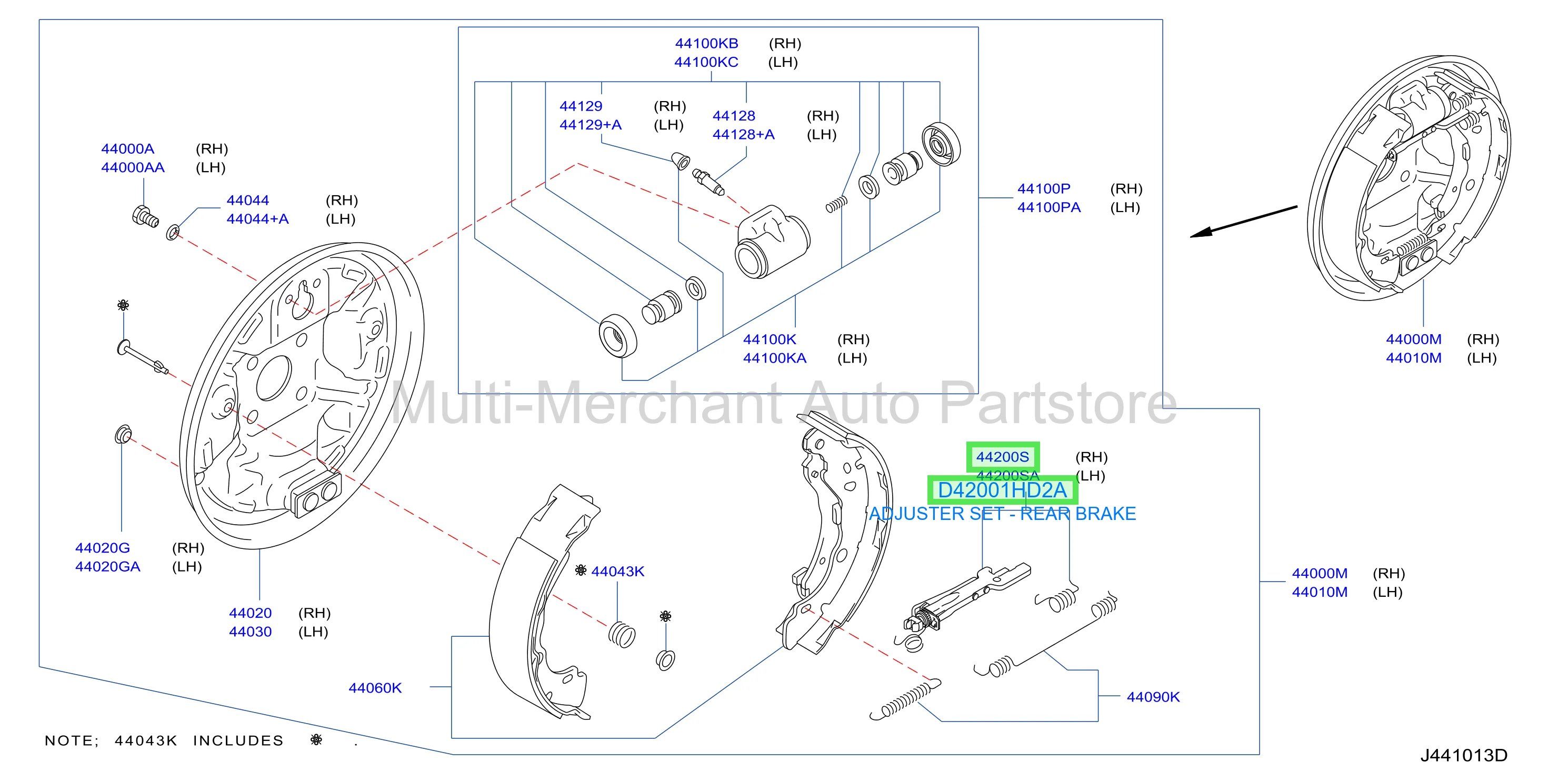 ADJUSTER SET - REAR BRAKE