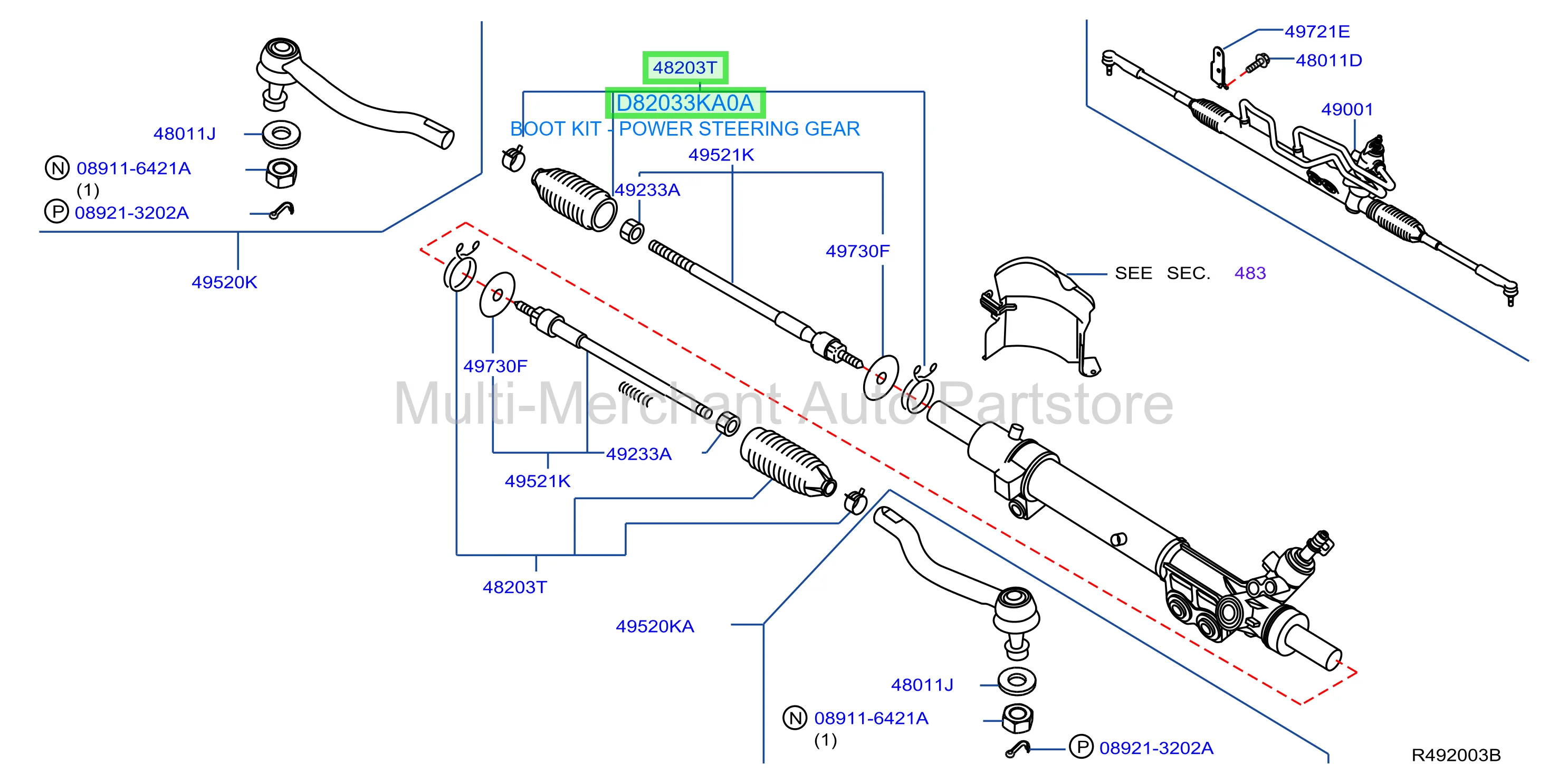 BOOT KIT - POWER STEERING GEAR