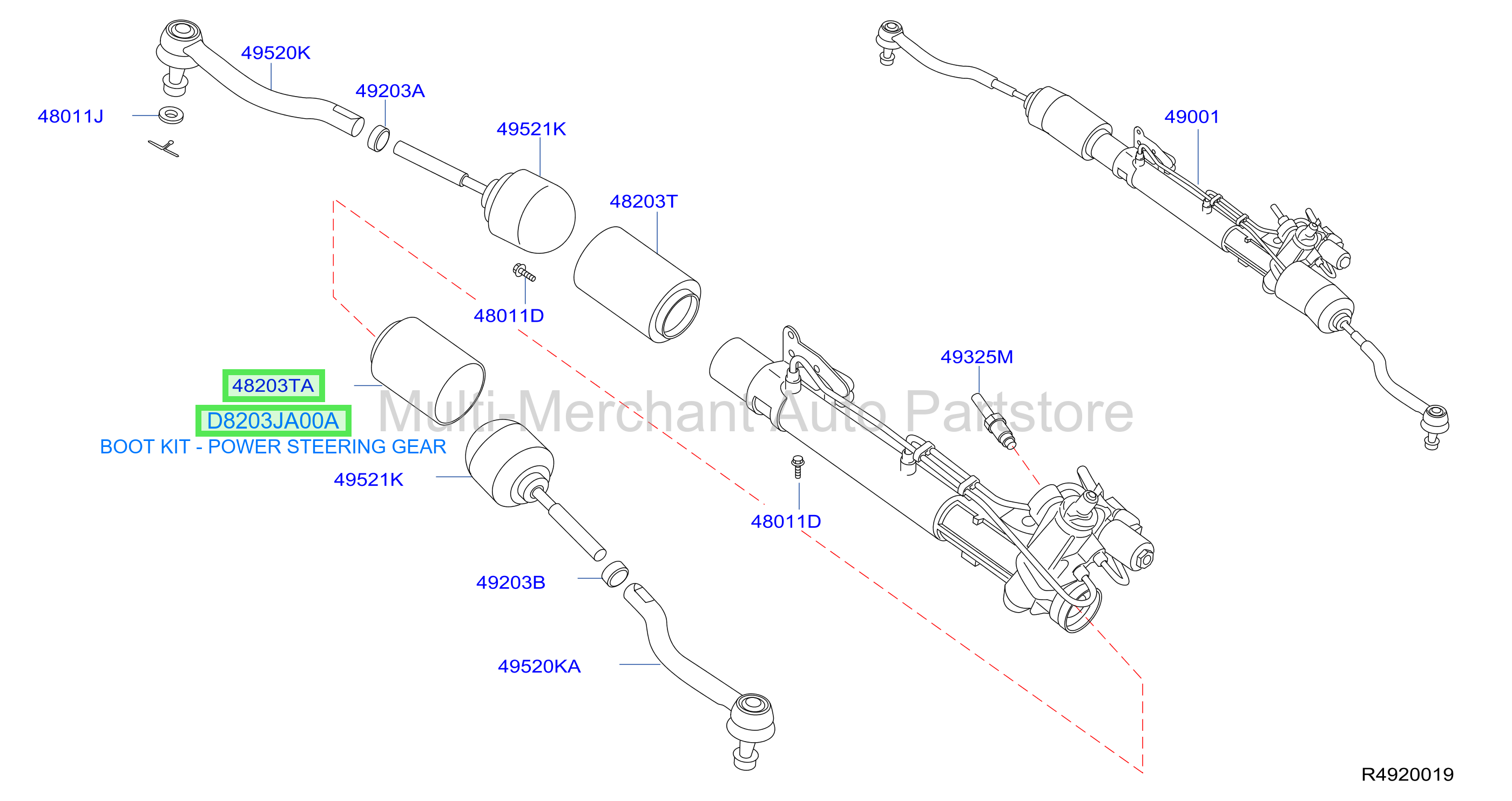 BOOT KIT - POWER STEERING GEAR