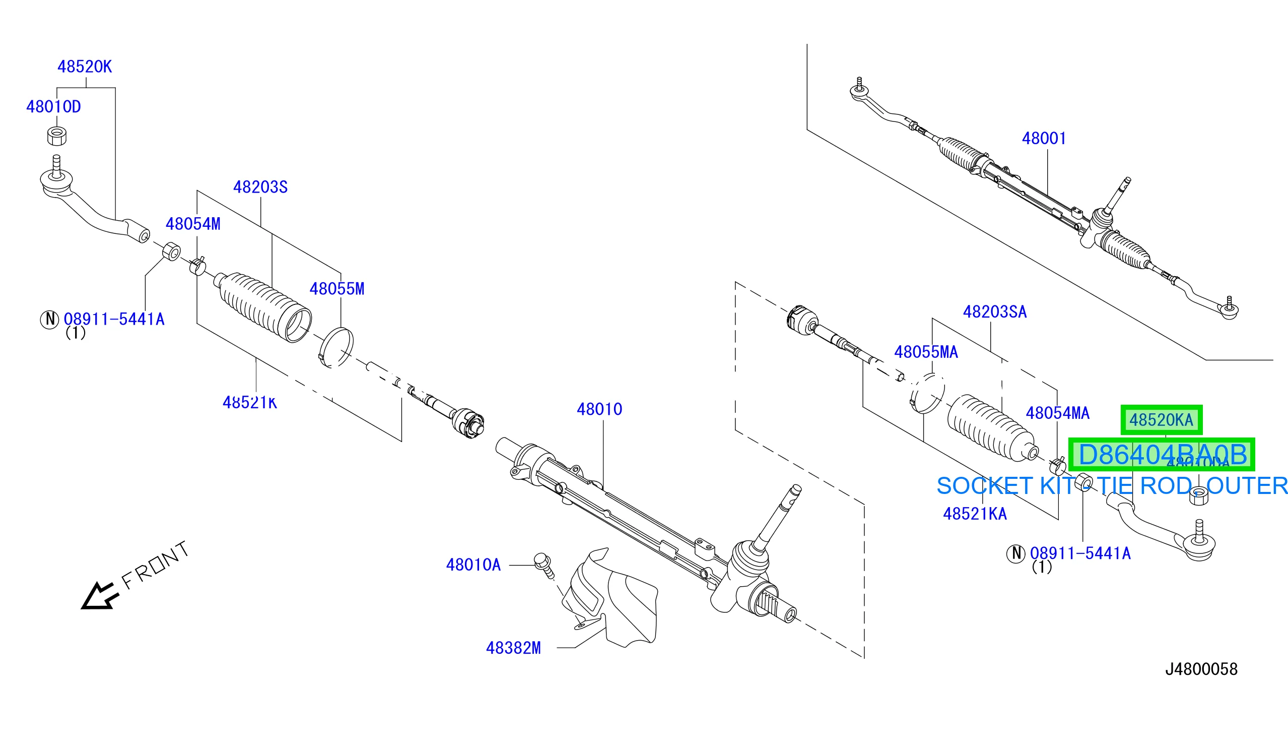 SOCKET KIT - TIE ROD, OUTER