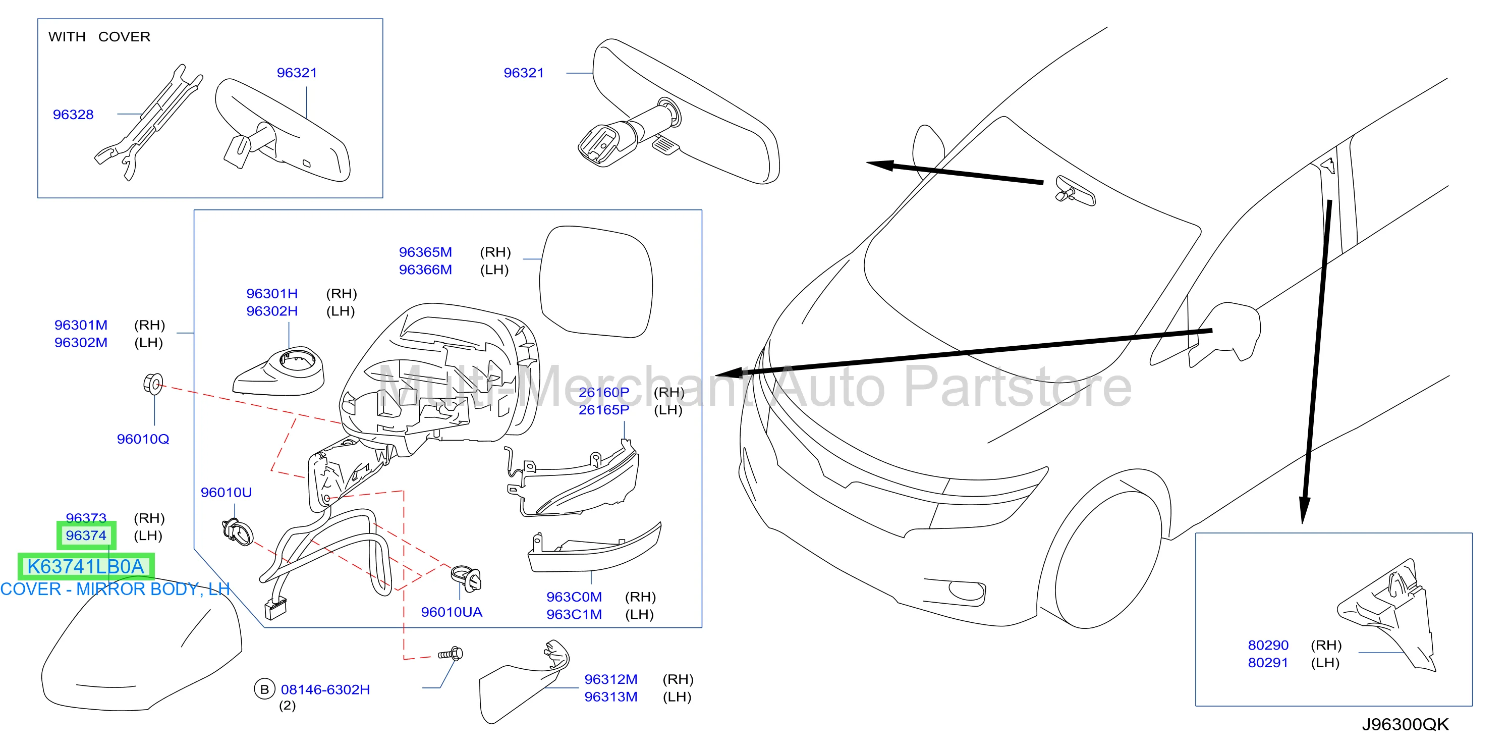 COVER - MIRROR BODY, LH
