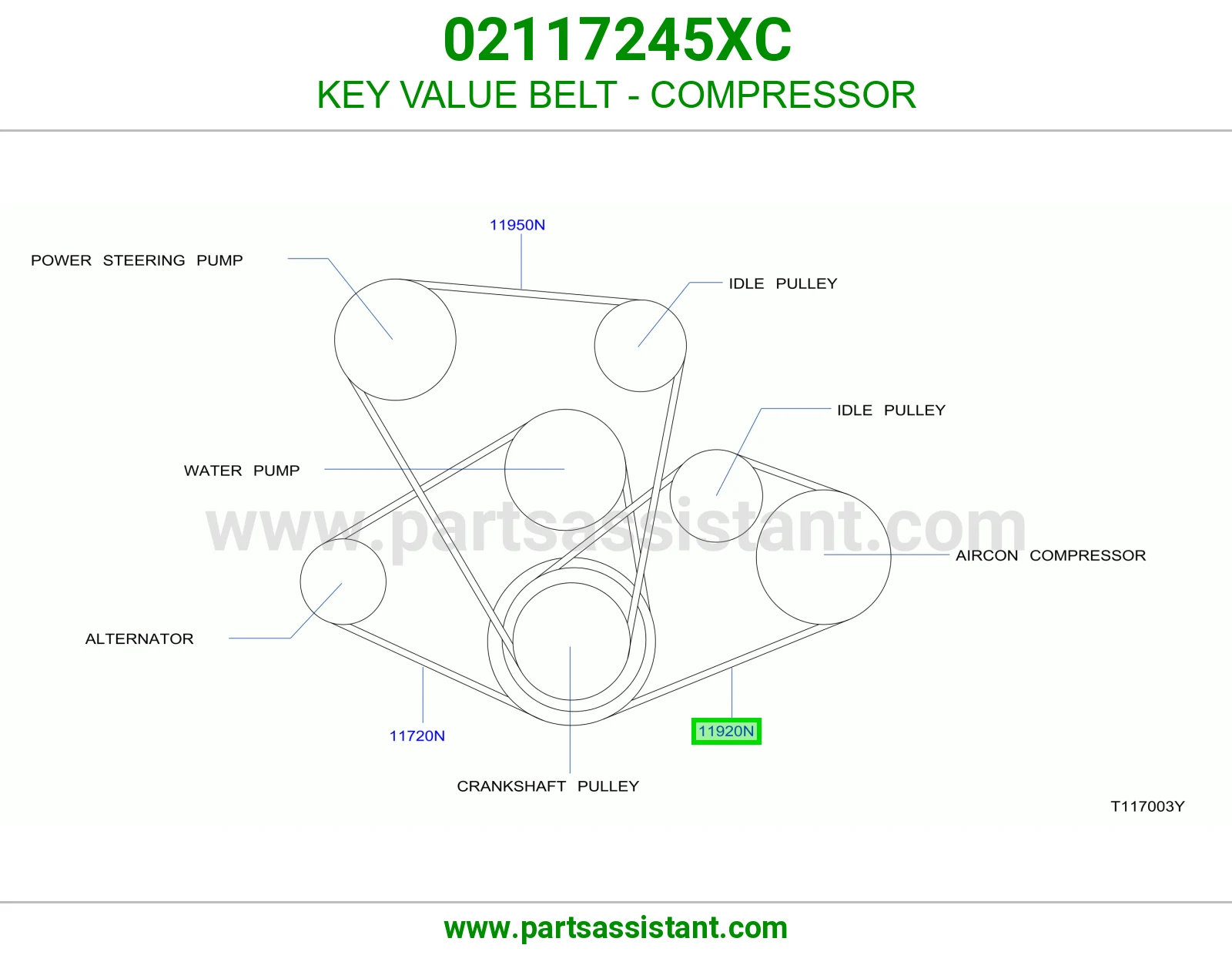 KEY VALUE BELT - COMPRESSOR