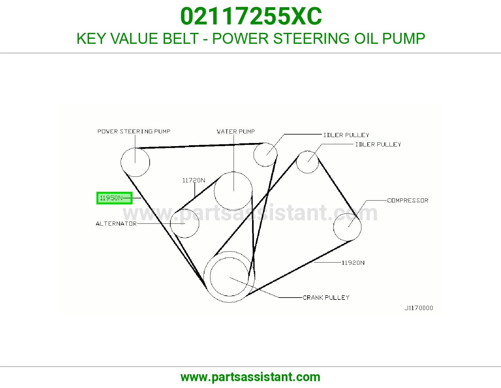 KEY VALUE BELT - POWER STEERING OIL PUMP