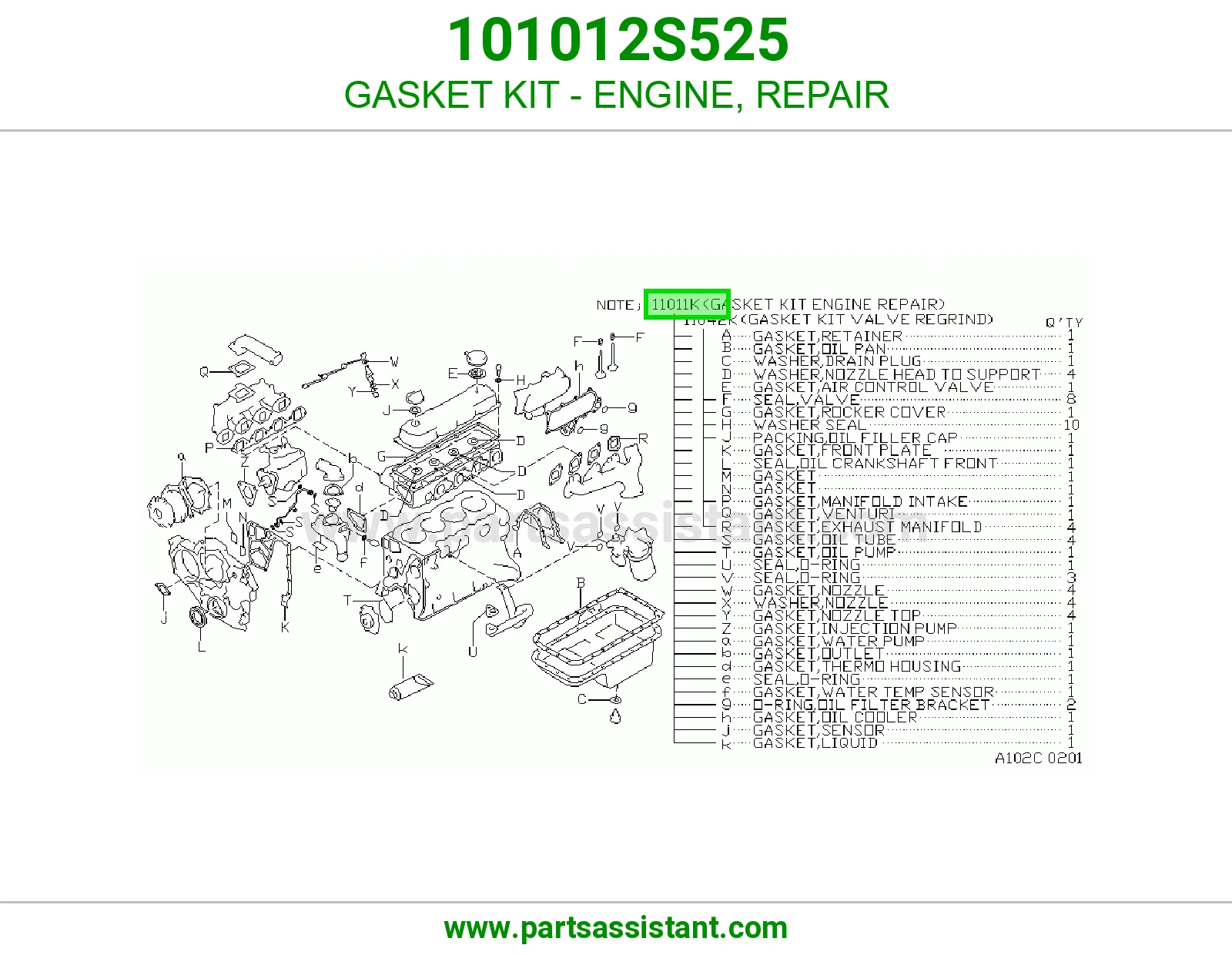 GASKET KIT - ENGINE, REPAIR