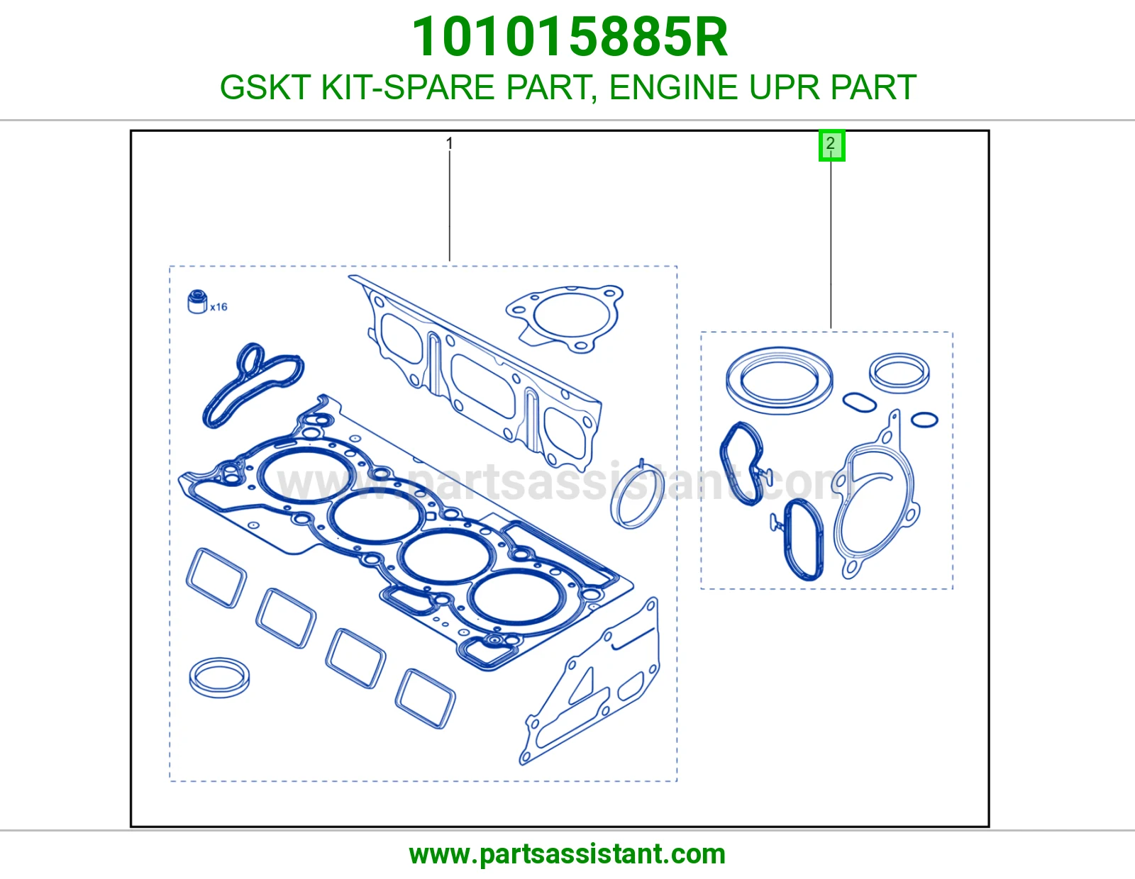 GSKT KIT-SPARE PART, ENGINE UPR PART