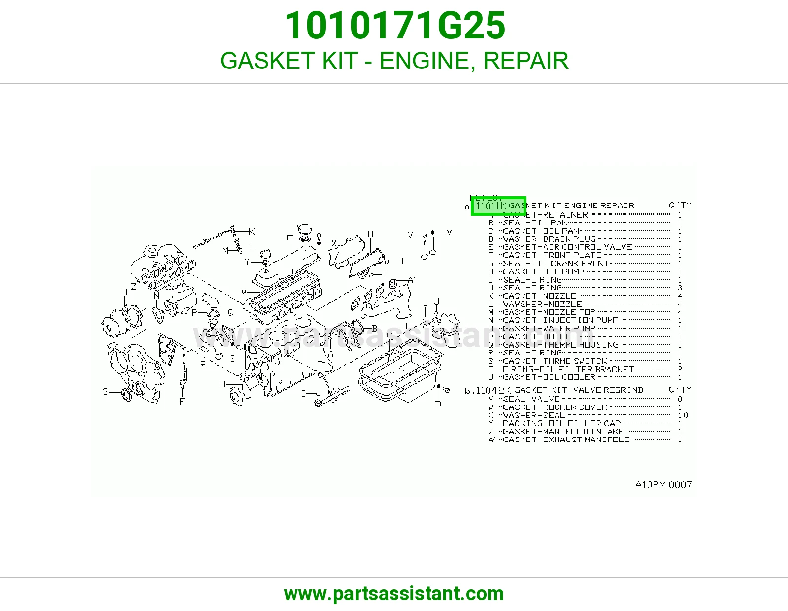 GASKET KIT - ENGINE, REPAIR