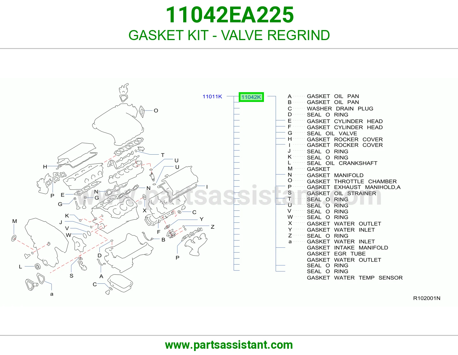 GASKET KIT - VALVE REGRIND