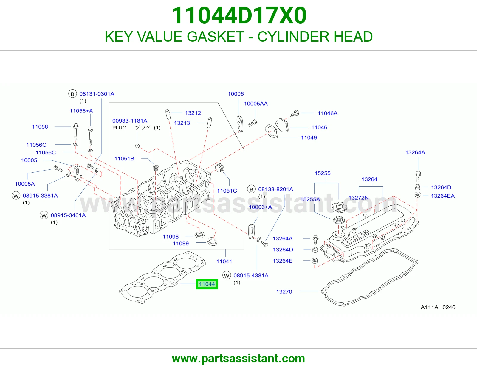 KEY VALUE GASKET - CYLINDER HEAD