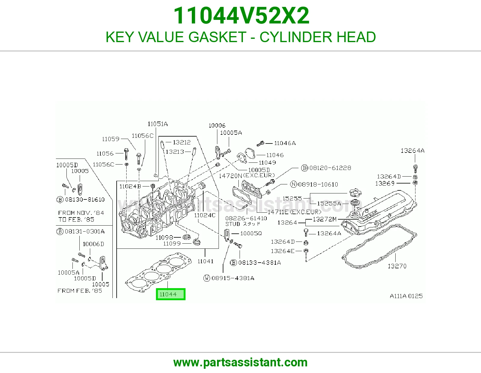 KEY VALUE GASKET - CYLINDER HEAD