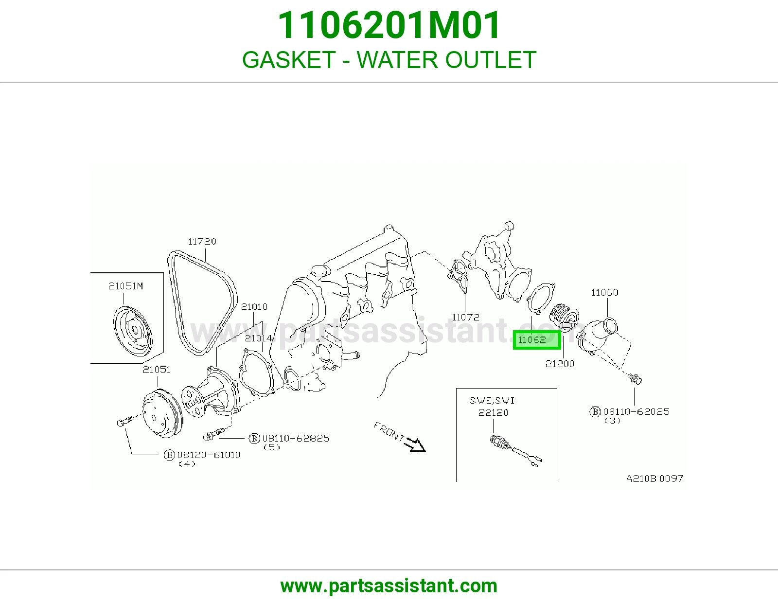 GASKET - WATER OUTLET