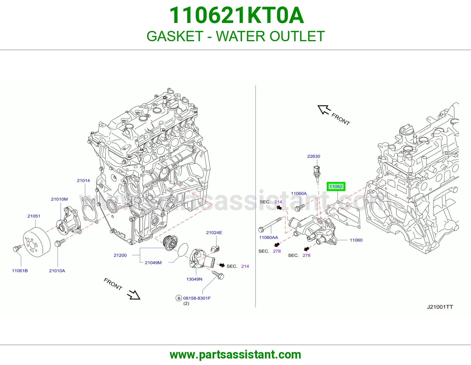 GASKET - WATER OUTLET