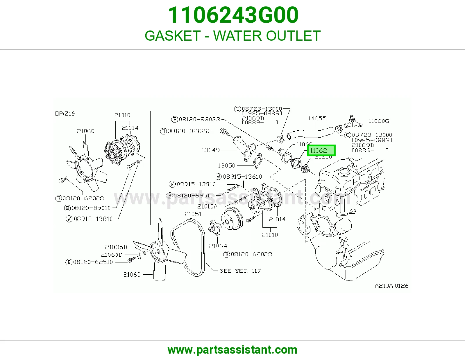 GASKET - WATER OUTLET