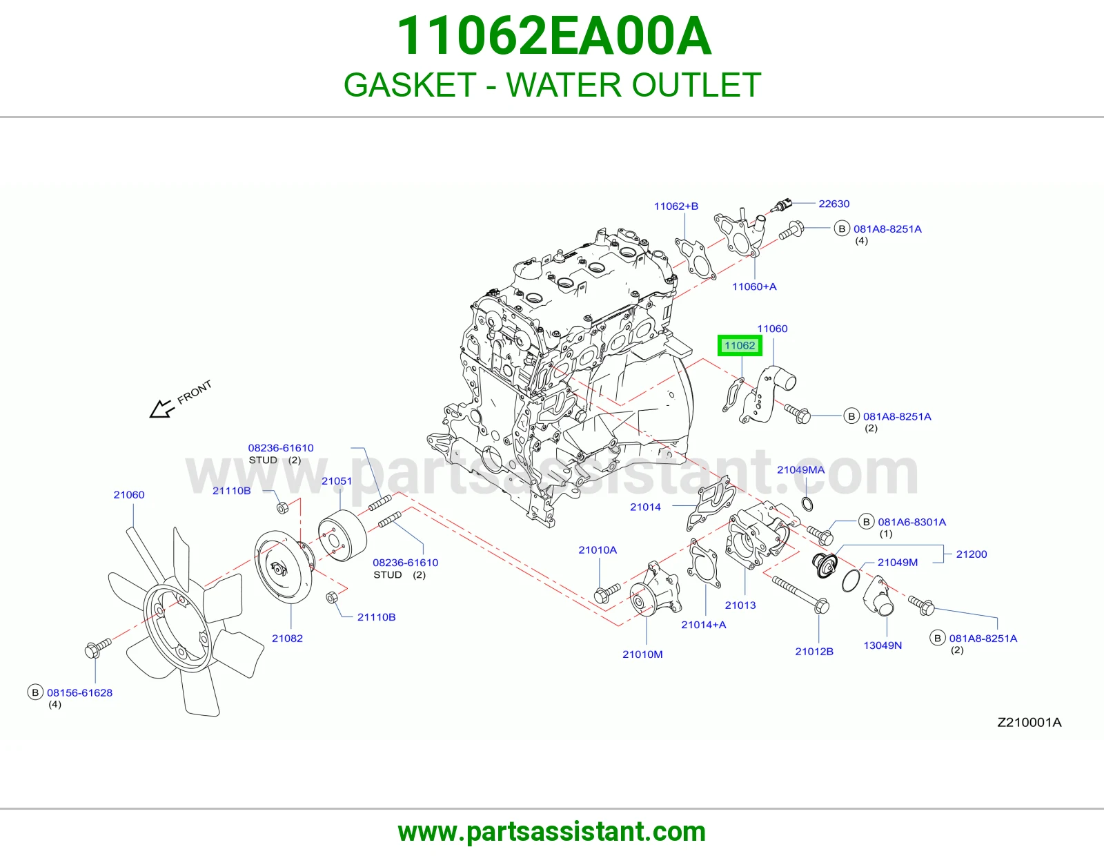 GASKET - WATER OUTLET