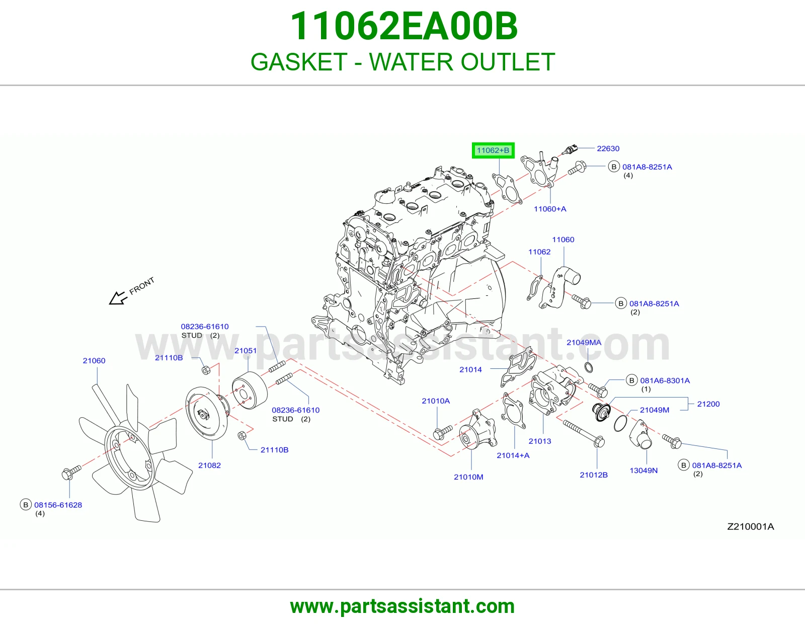 GASKET - WATER OUTLET