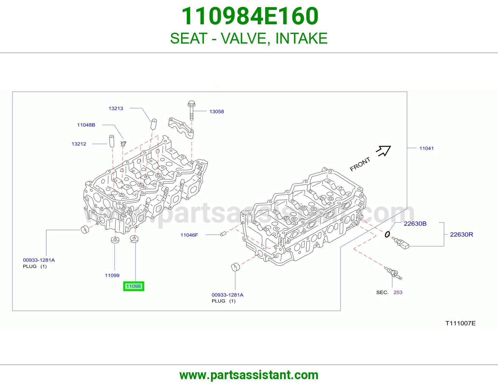 SEAT - VALVE, INTAKE