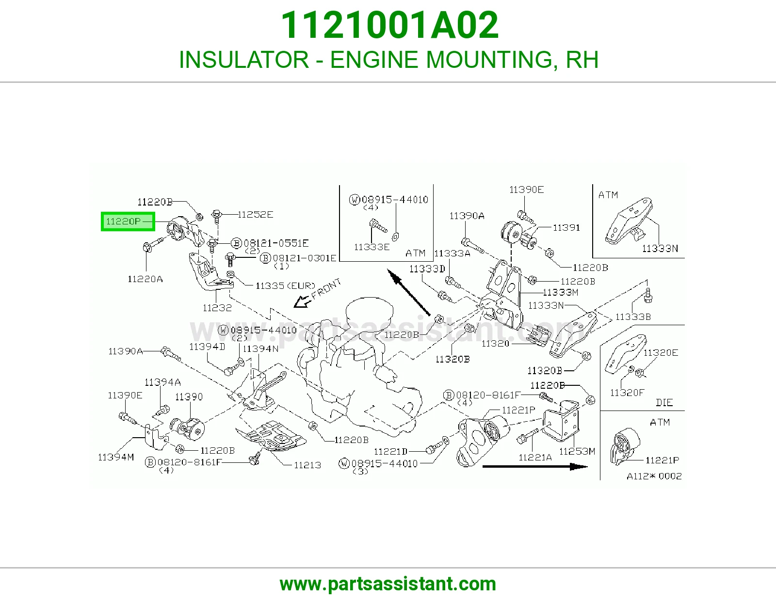 INSULATOR - ENGINE MOUNTING, RH