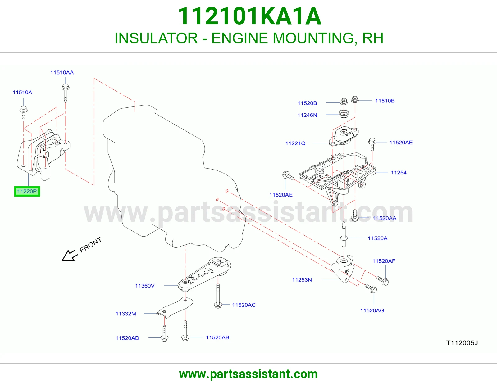 INSULATOR - ENGINE MOUNTING, RH