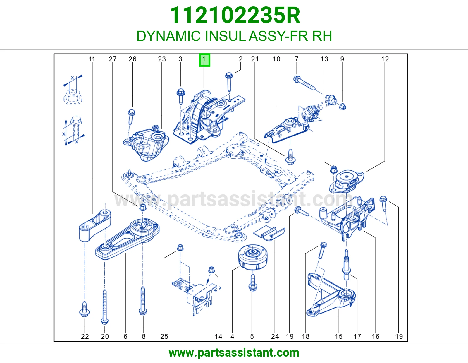 DYNAMIC INSUL ASSY-FR RH