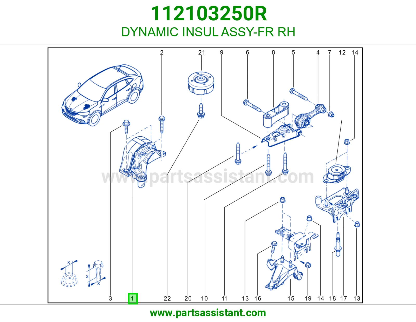 DYNAMIC INSUL ASSY-FR RH
