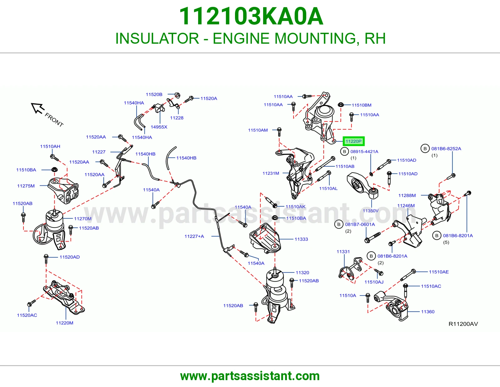 INSULATOR - ENGINE MOUNTING, RH