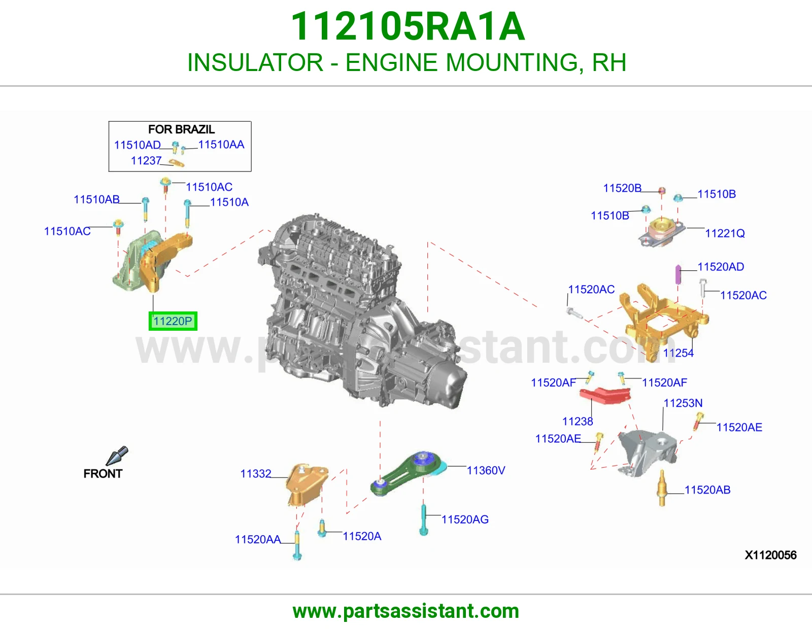 INSULATOR - ENGINE MOUNTING, RH