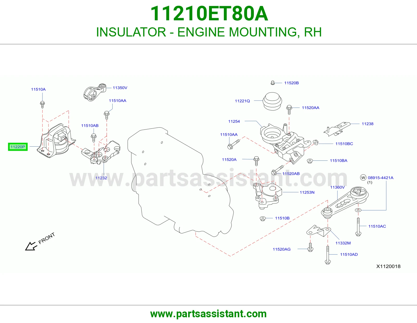 INSULATOR - ENGINE MOUNTING, RH