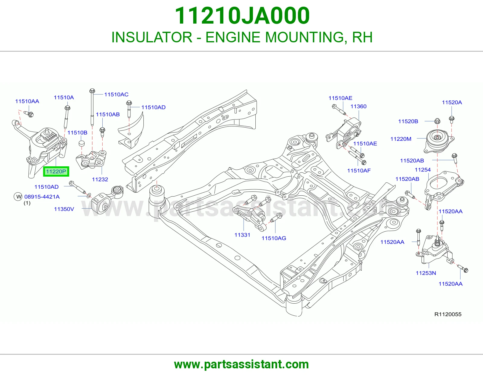 INSULATOR - ENGINE MOUNTING, RH
