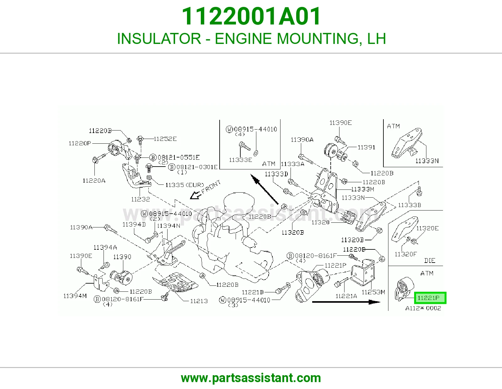 INSULATOR - ENGINE MOUNTING, LH