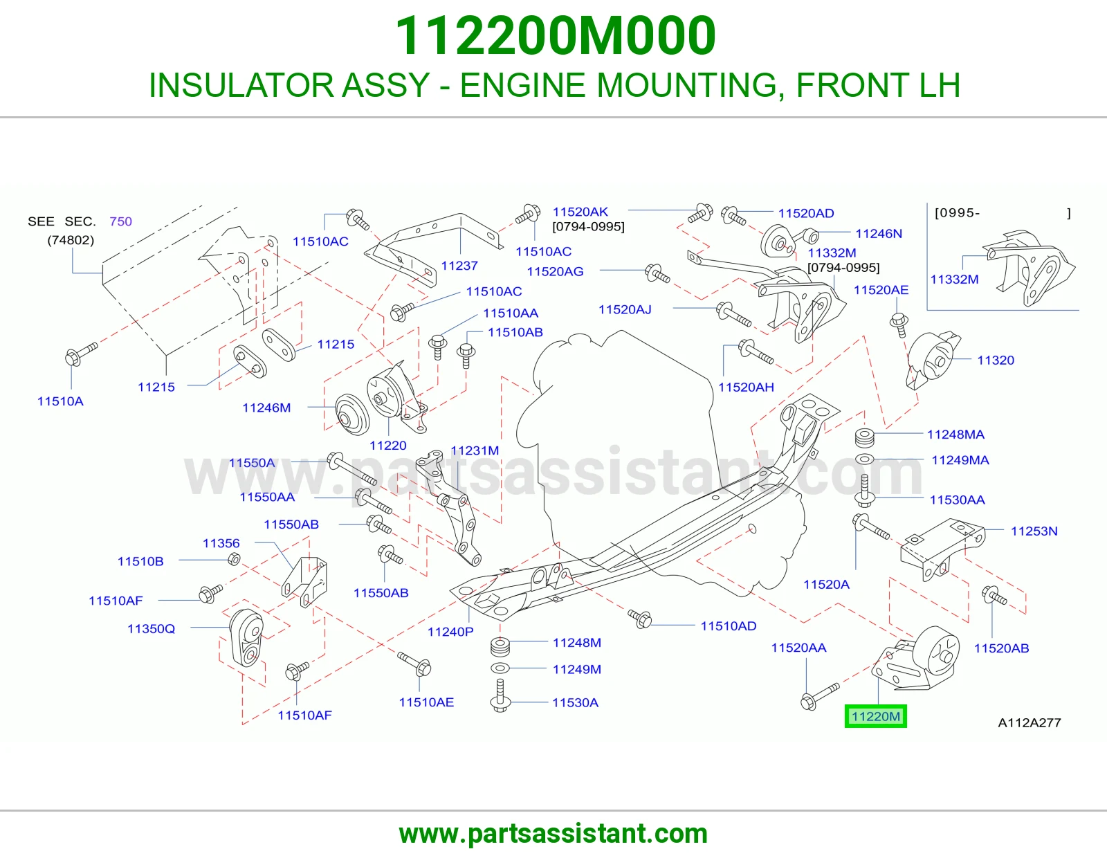 INSULATOR ASSY - ENGINE MOUNTING, FRONT LH
