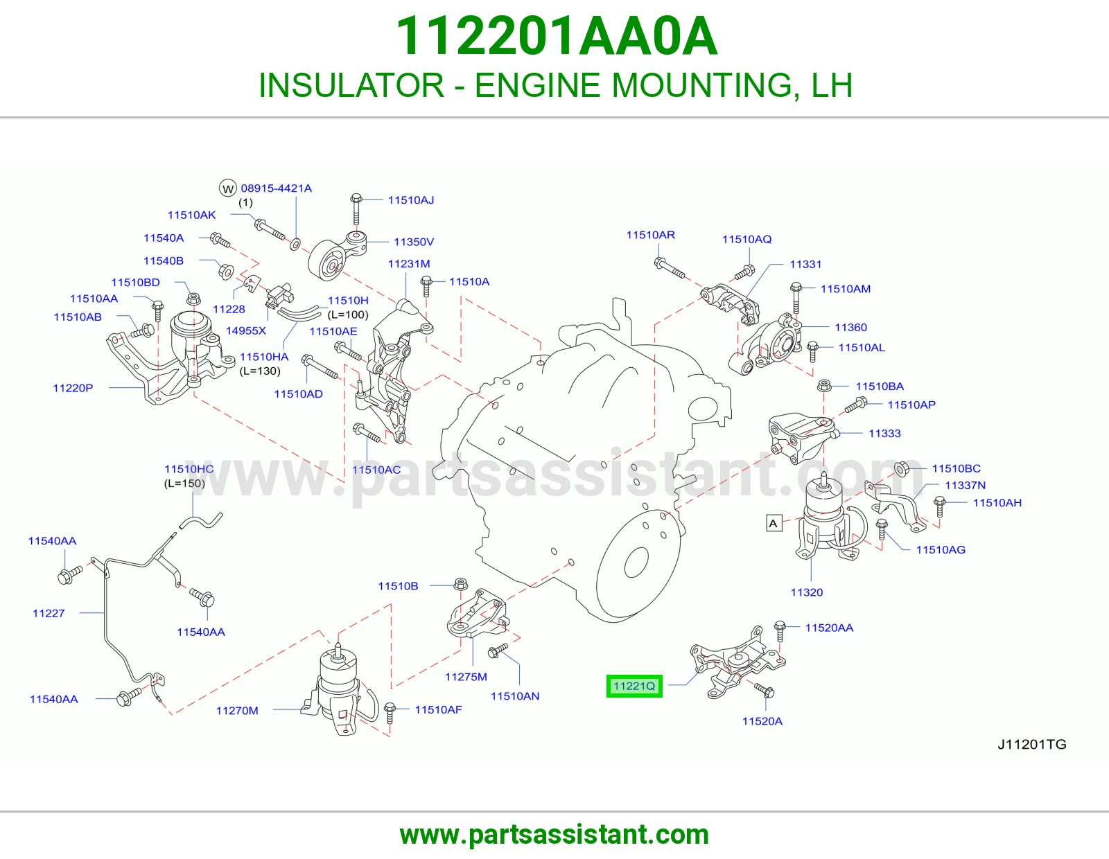 INSULATOR - ENGINE MOUNTING, LH